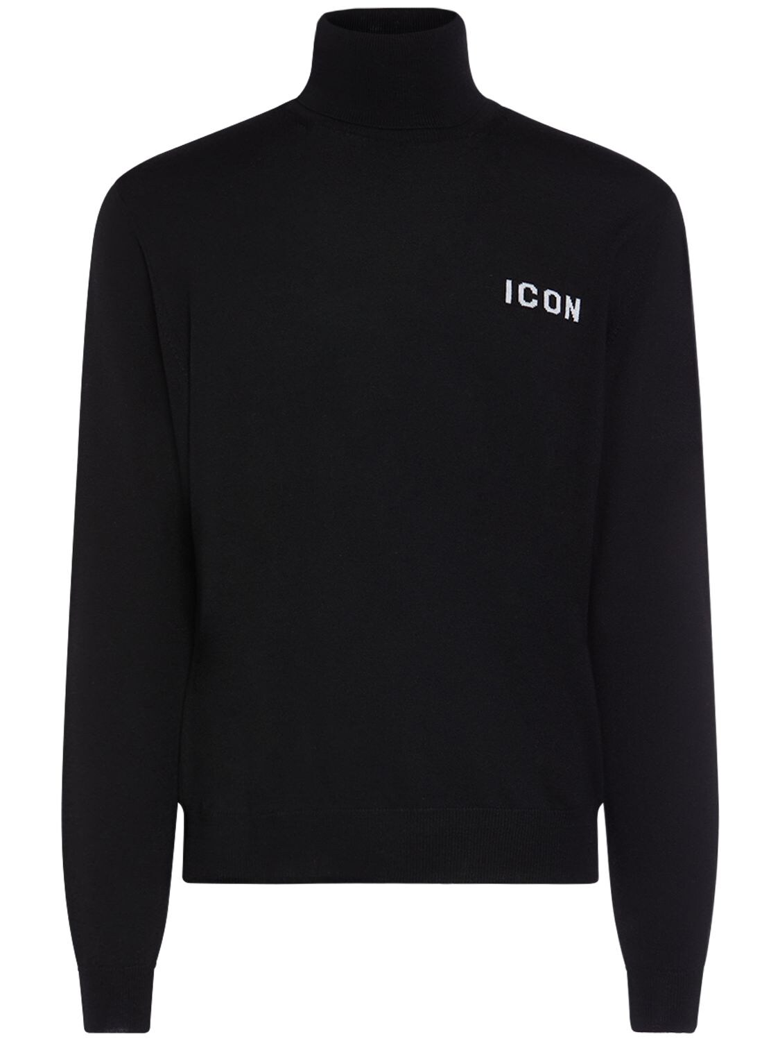 DSQUARED2 ICON WOOL KNIT TURTLENECK SWEATER