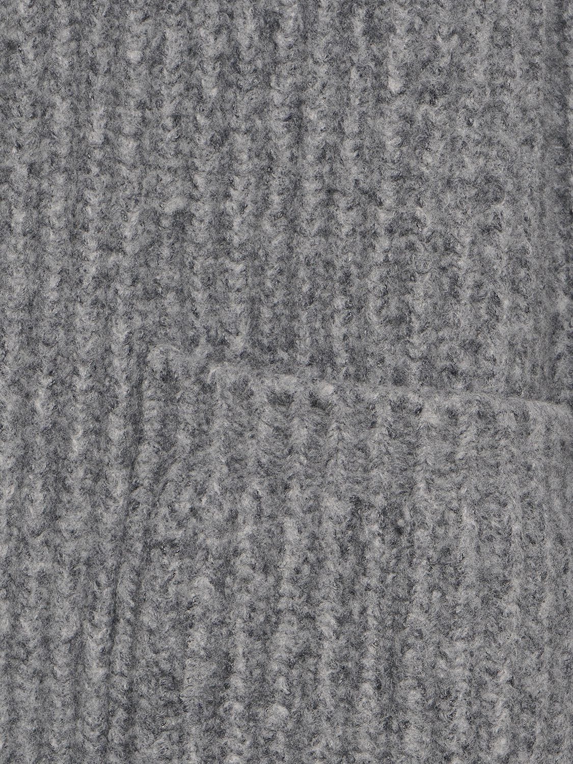 Shop Bottega Veneta Felted English Wool Ribbed Cardigan In Grey