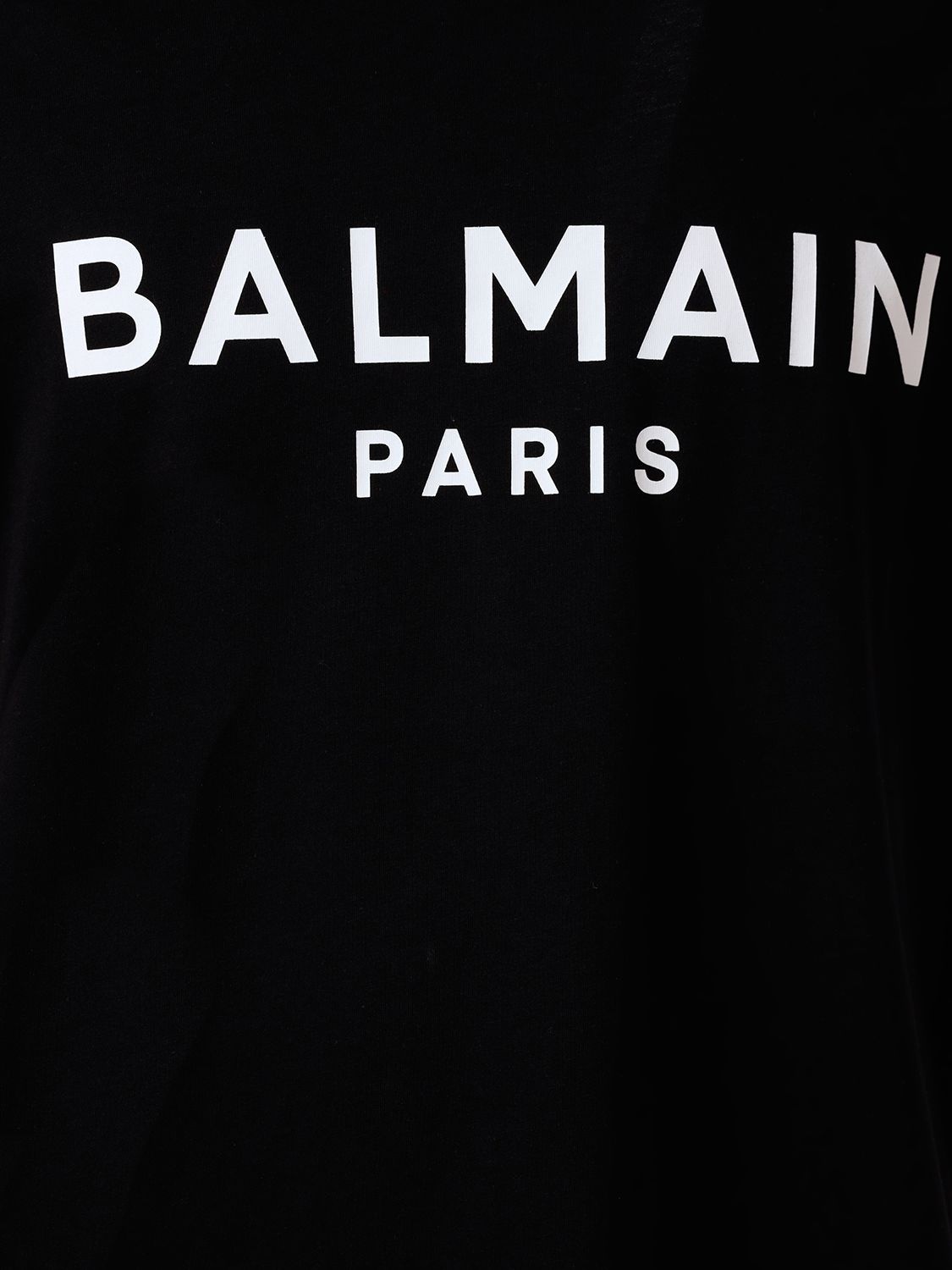 Shop Balmain Printed Cotton T-shirt In Black,white