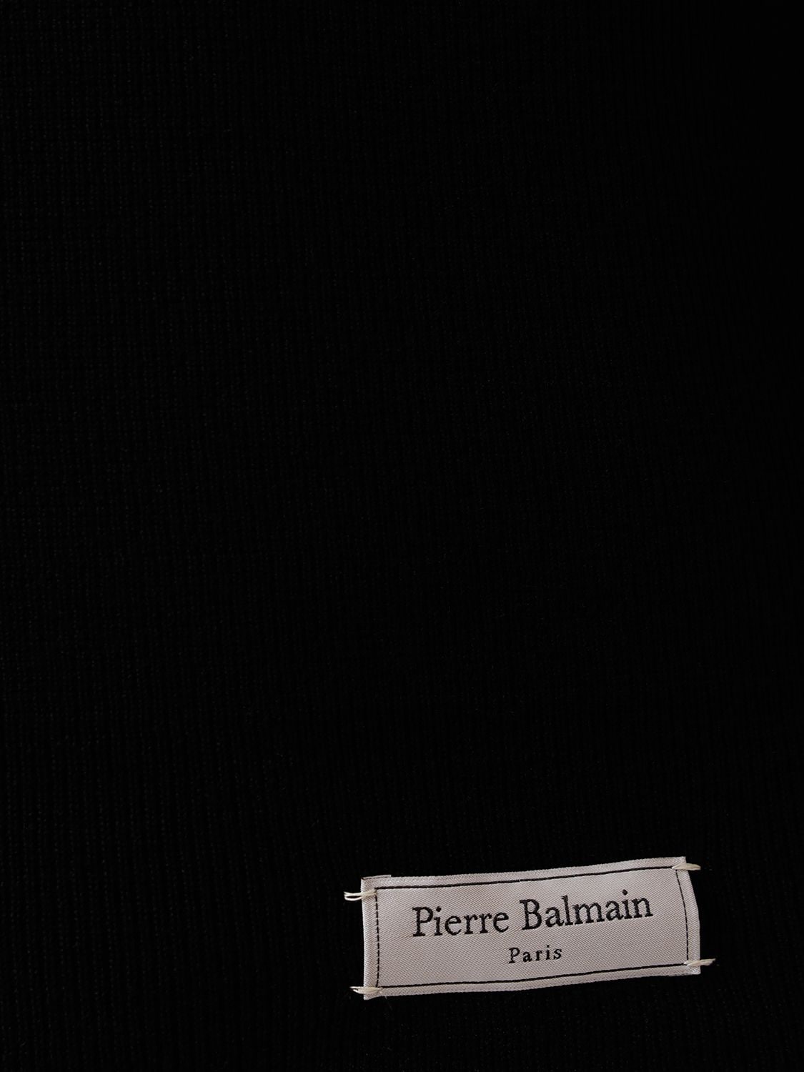 Shop Balmain Pb Logo Wool Turtleneck Sweater In Black