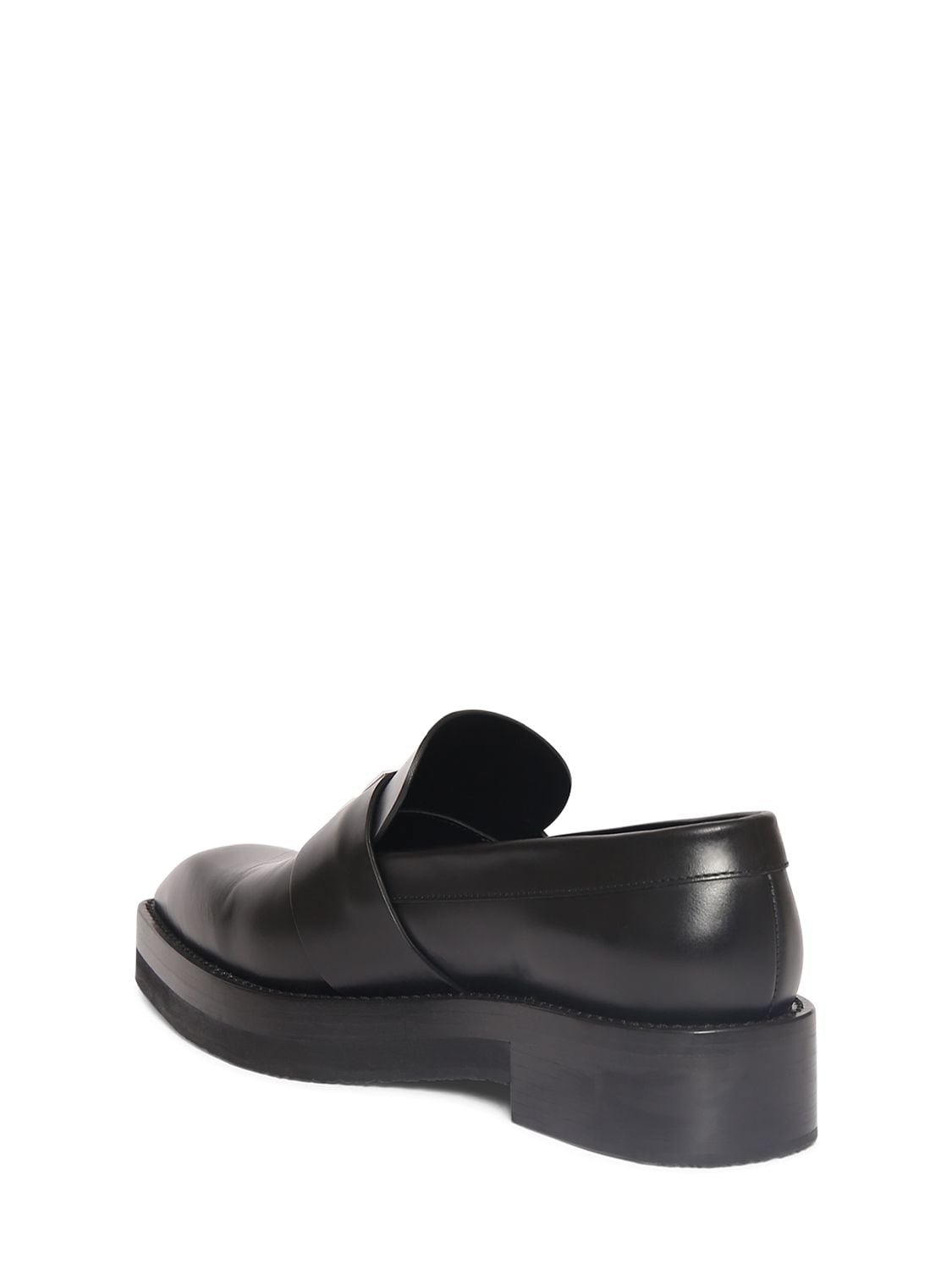 Shop Balmain Ben Leather Loafers In Black