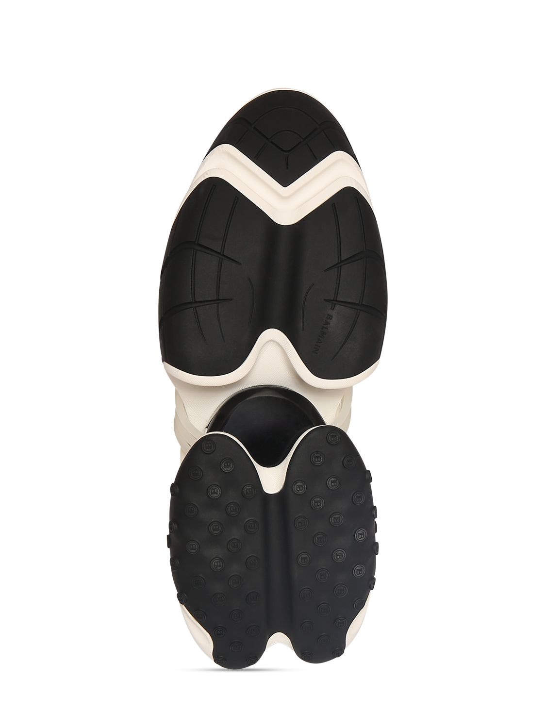 Shop Balmain Unicorn Neoprene & Leather Sneakers In Black,white