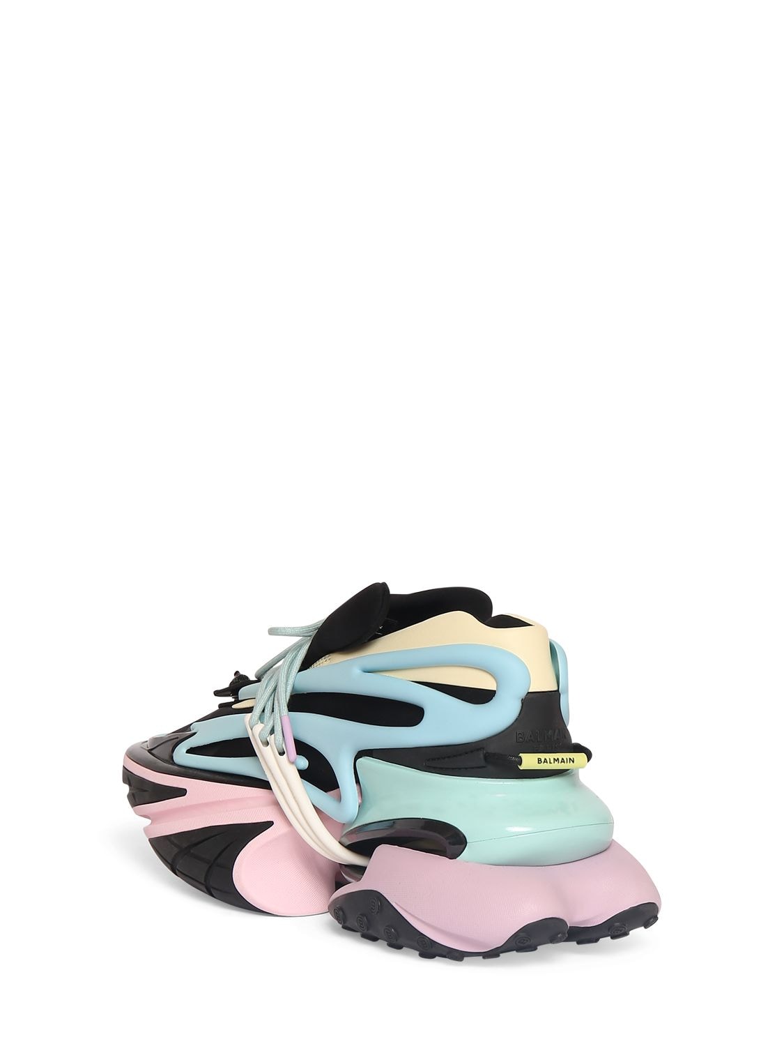 Shop Balmain Unicorn Neoprene & Leather Sneakers In Multicolor