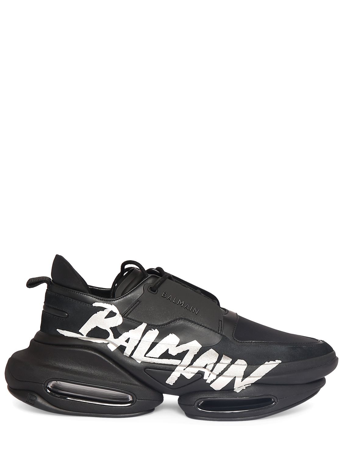 Image of B Bold Low Rubberized Leather Sneakers
