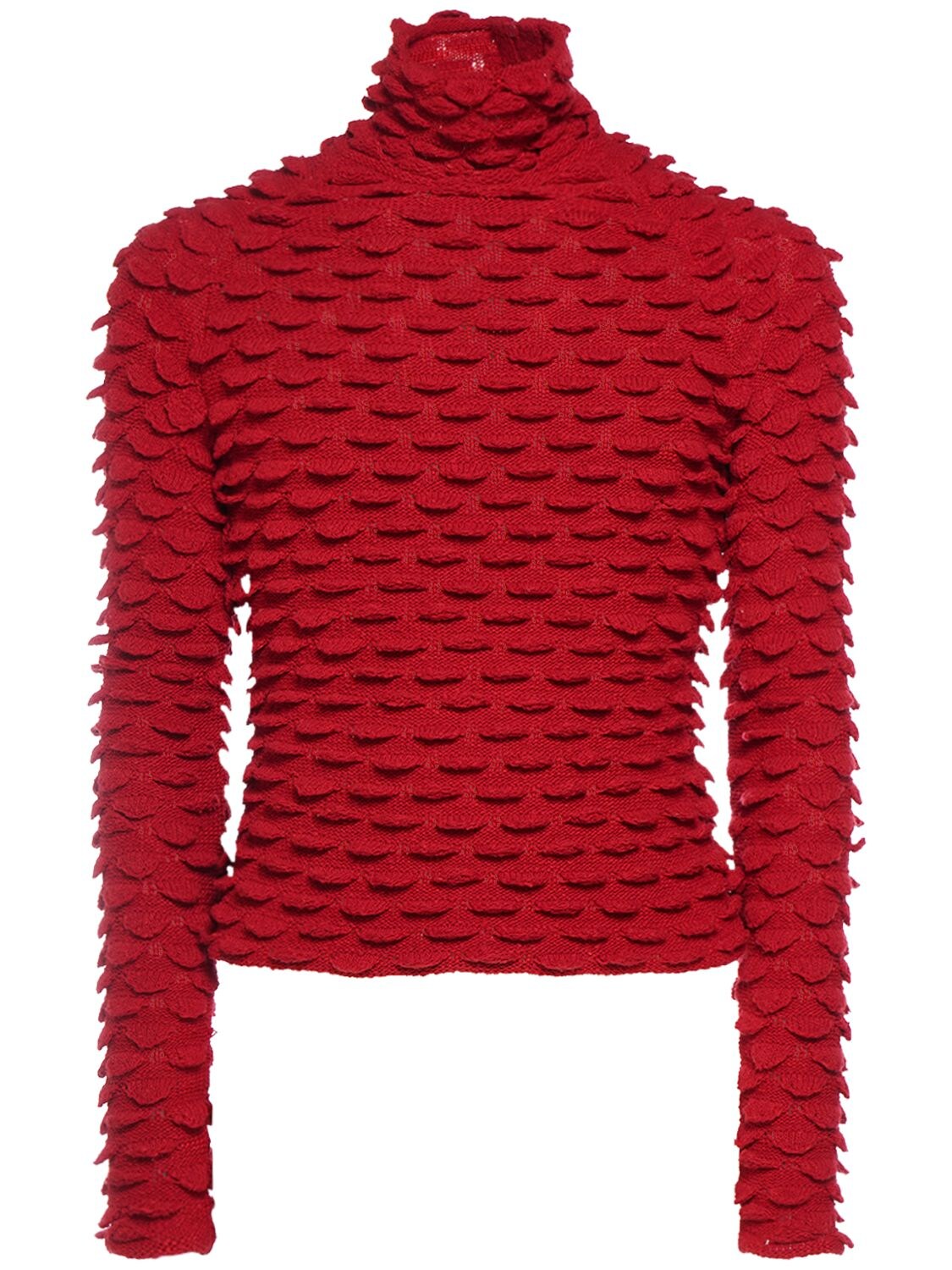 Image of Fish Scales Wool Blend Knit Sweater