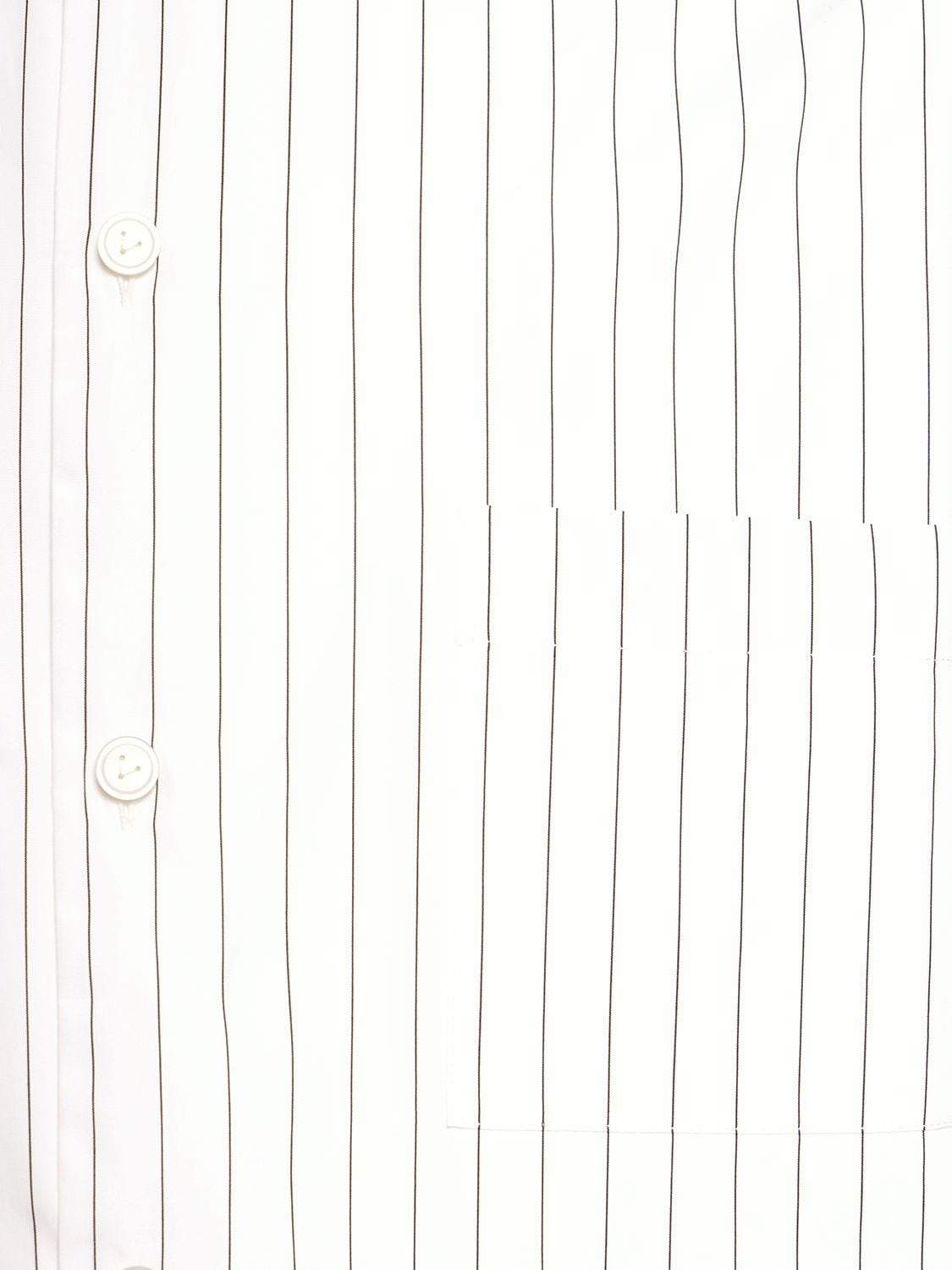Shop Bottega Veneta Fine Pinstripe Poplin Cotton Long Shirt In White,black