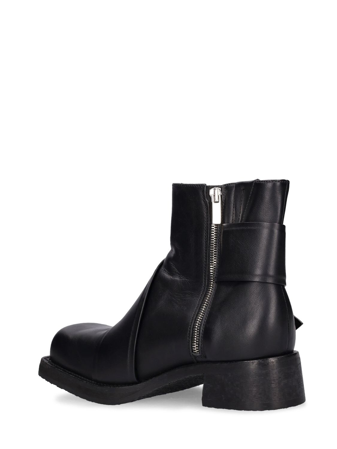 Shop Acne Studios 40mm Leather Ankle Boots In Black