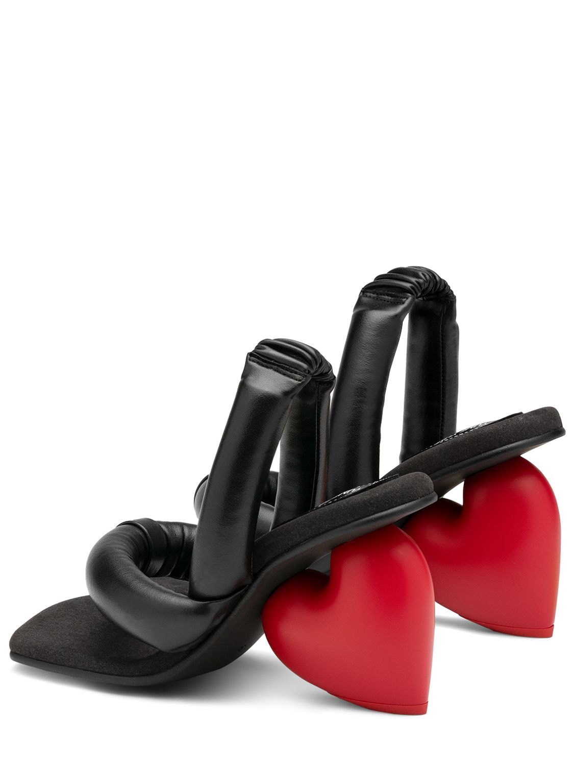 Shop Yume Yume 80mm Love Faux Leather Sandals In Black,red