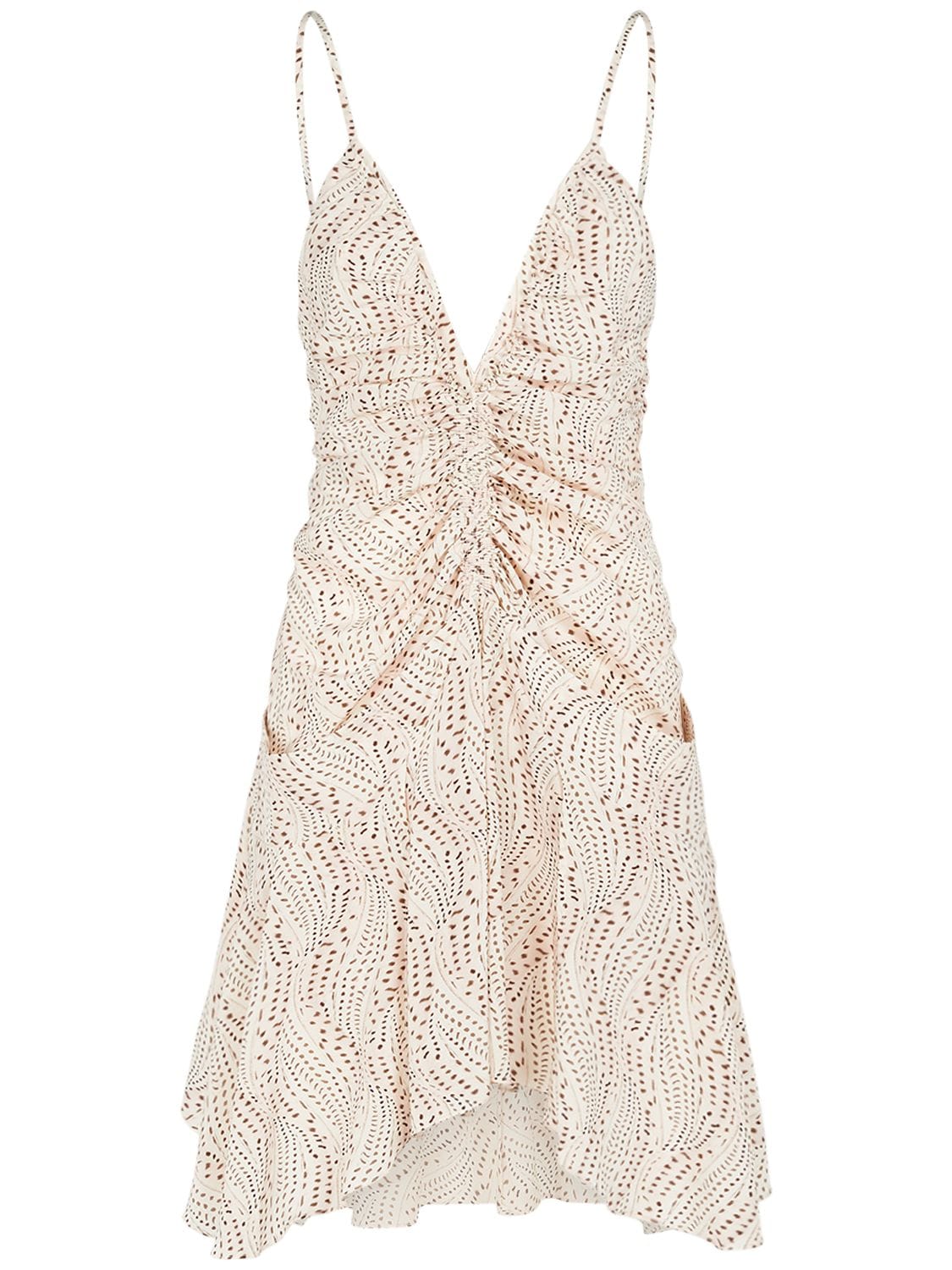 Shop Isabel Marant Uziela Stretch Silk Mini Dress In Ecru