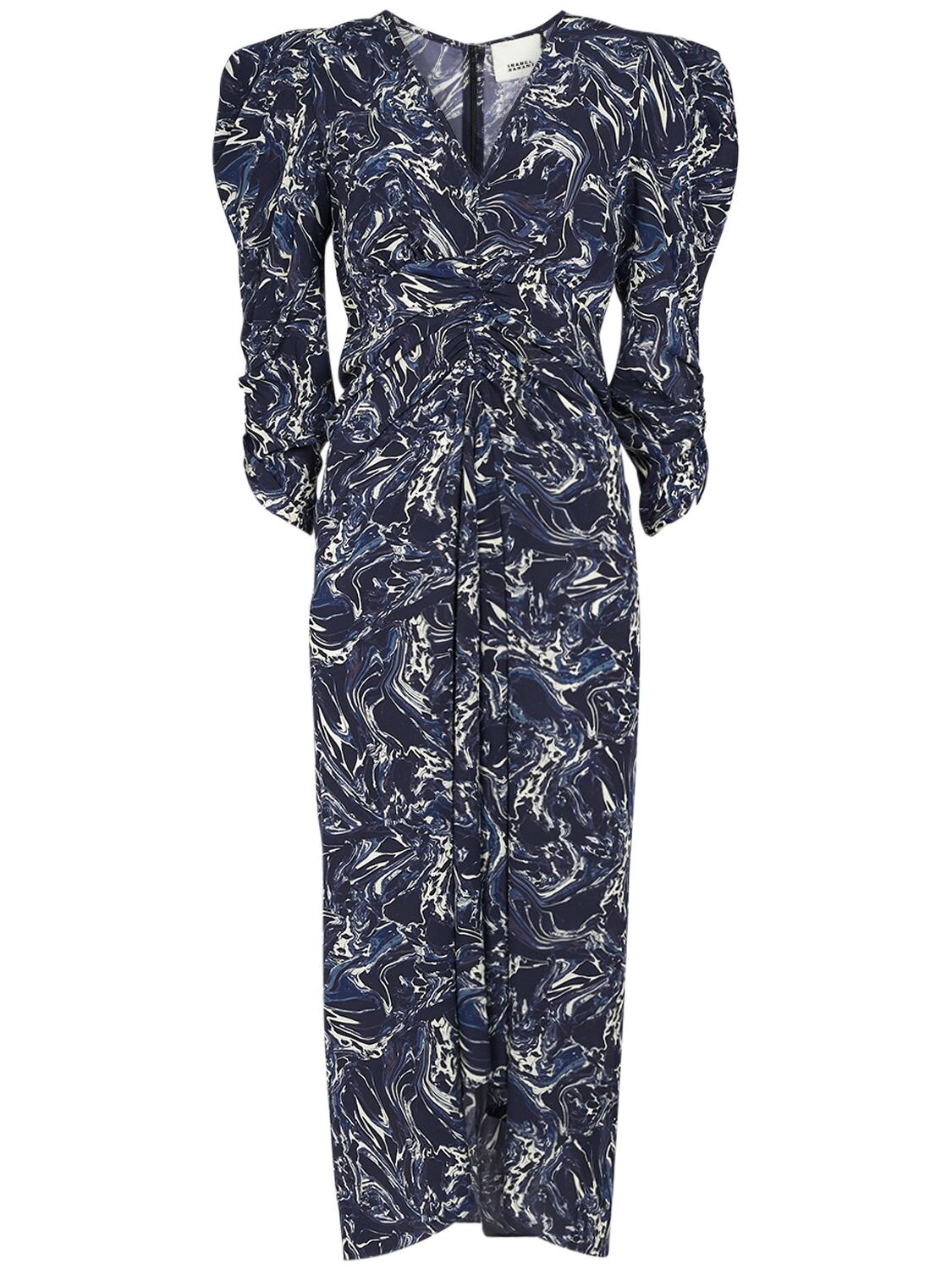 Albini Printed Silk Midi Dress – WOMEN > CLOTHING > DRESSES