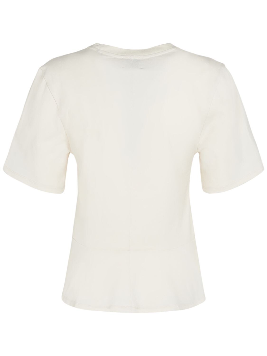 Shop Isabel Marant Zeren Gathered Cotton T-shirt In Cream