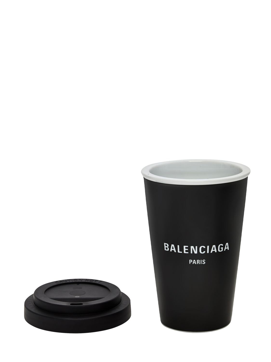Shop Balenciaga Paris Porcelain Coffee Cup In Black