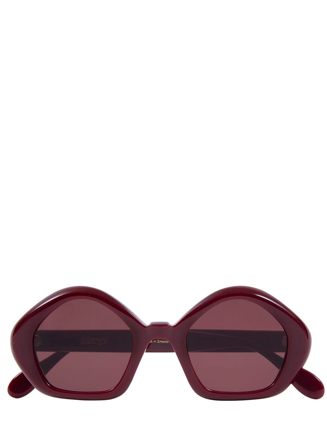 Delarge Rocky Round Acetate Sunglasses In Bordeaux