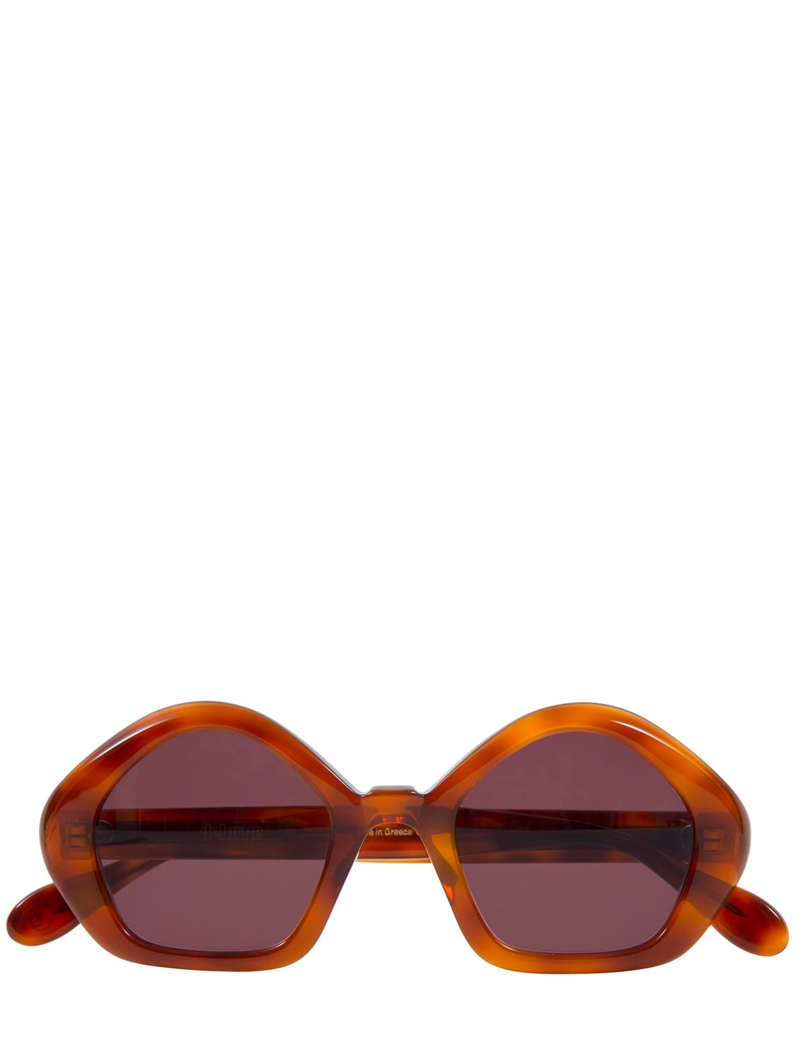 Delarge Rocky Round Acetate Sunglasses In Havana,red