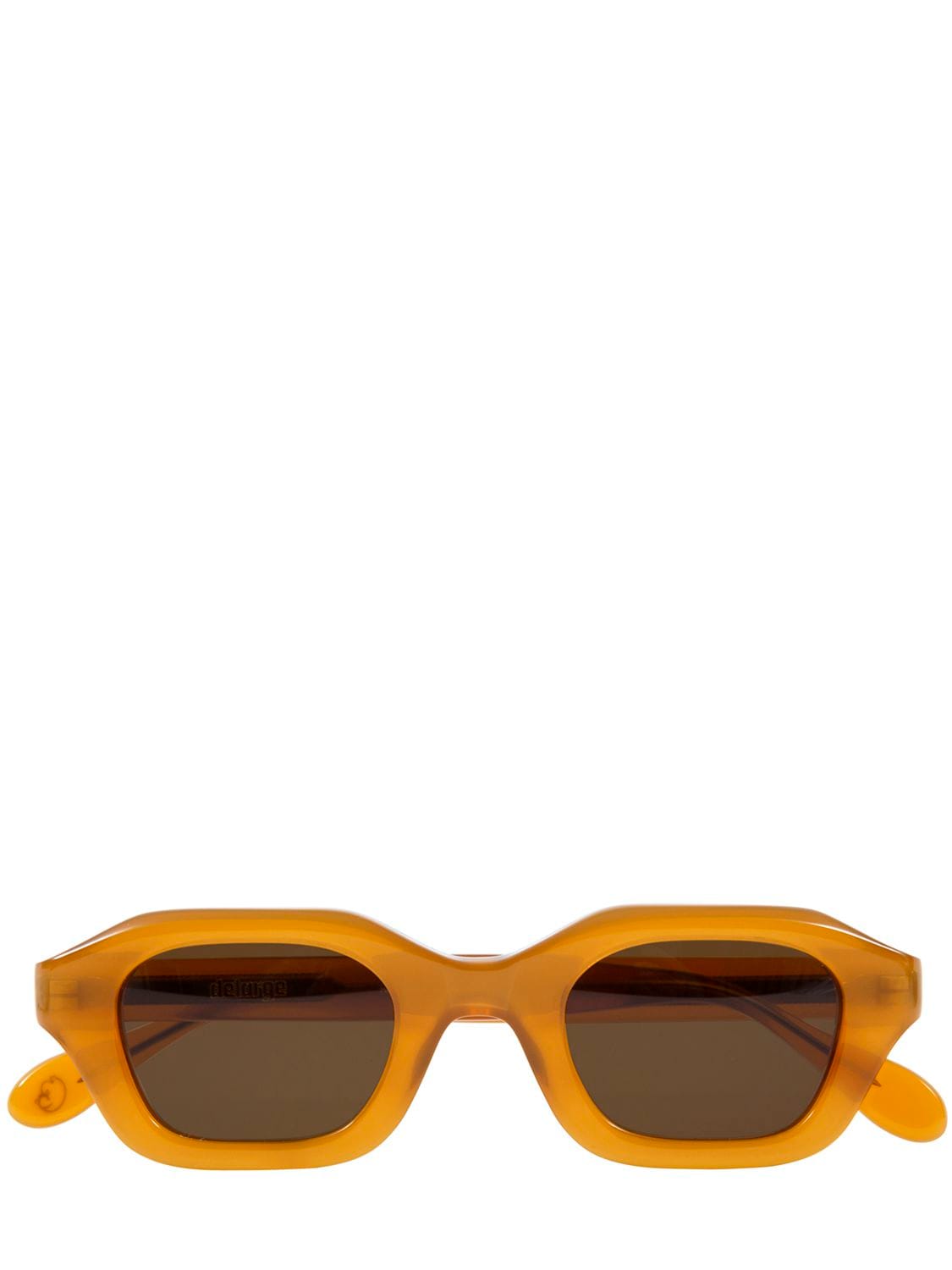 Delarge Streams Squared Acetate Sunglasses In Amber,brown