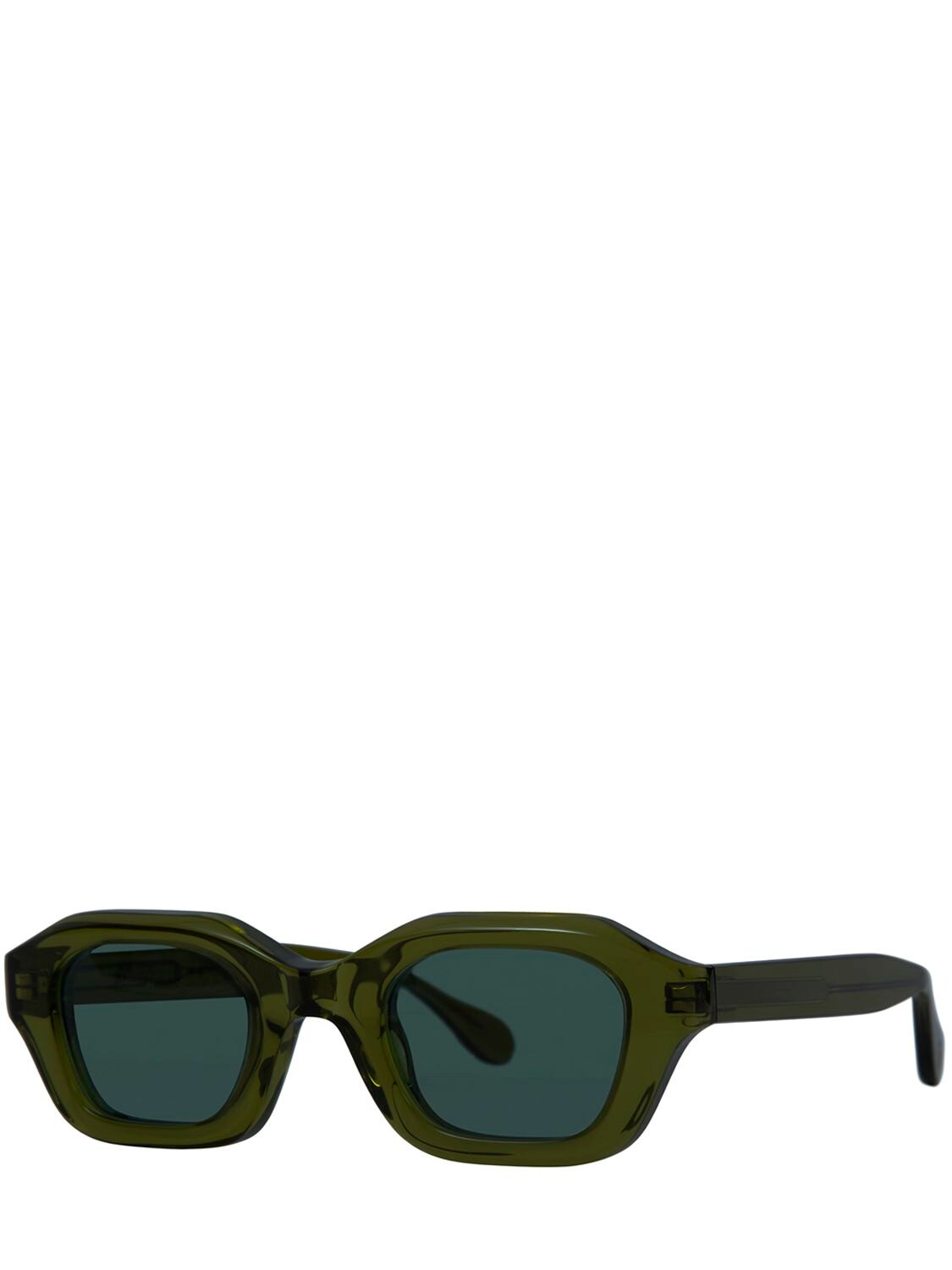 Shop Delarge Streams Squared Acetate Sunglasses In Grün