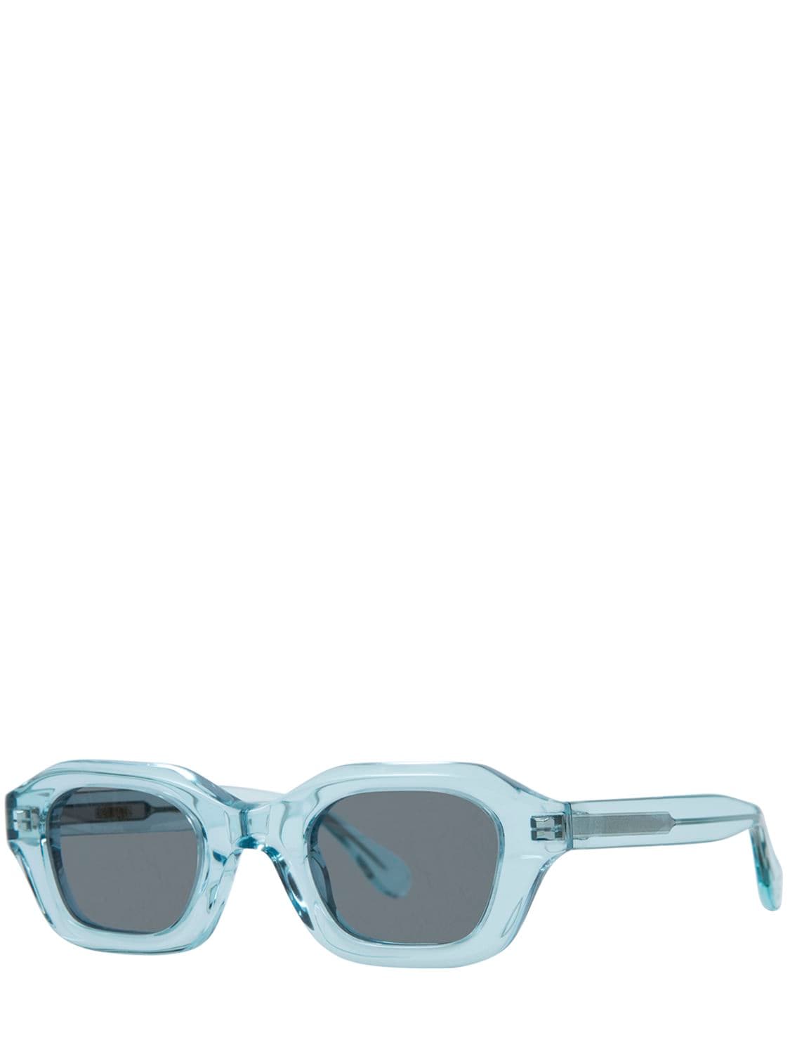 Shop Delarge Streams Squared Acetate Sunglasses In Wassergrün