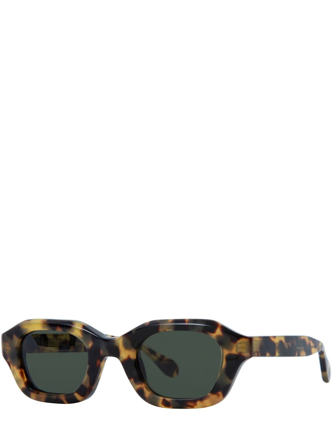 Shop Delarge Streams Squared Acetate Sunglasses In Havana,grey