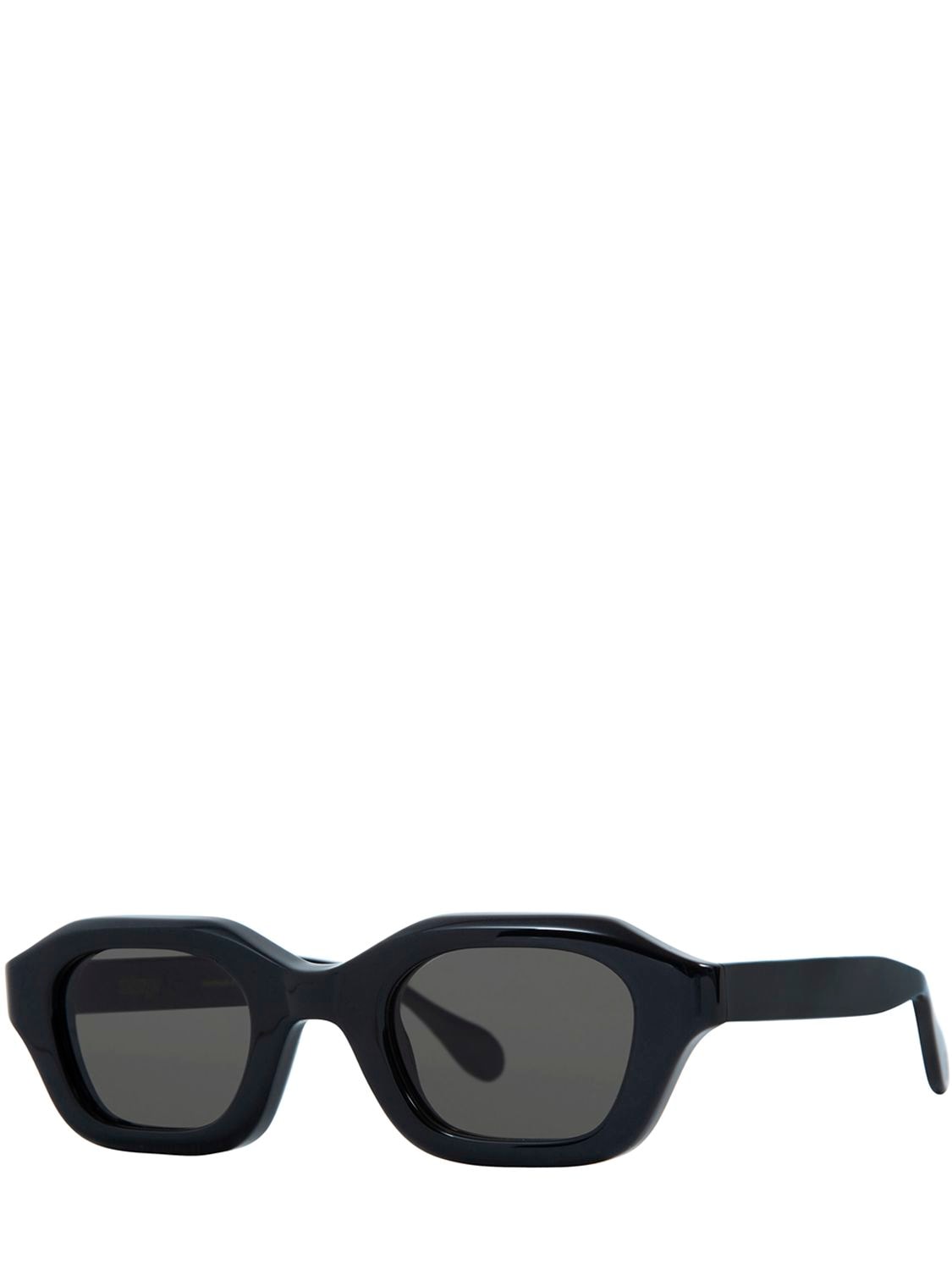 Shop Delarge Streams Squared Acetate Sunglasses In Schwarz