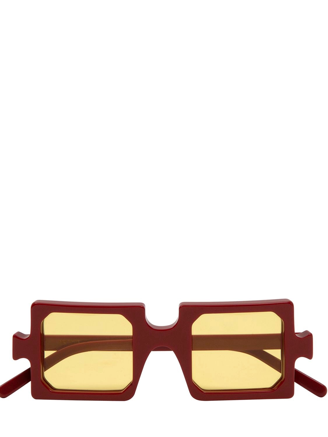 Delarge Misquare Squared Acetate Sunglasses In Rot,gelb