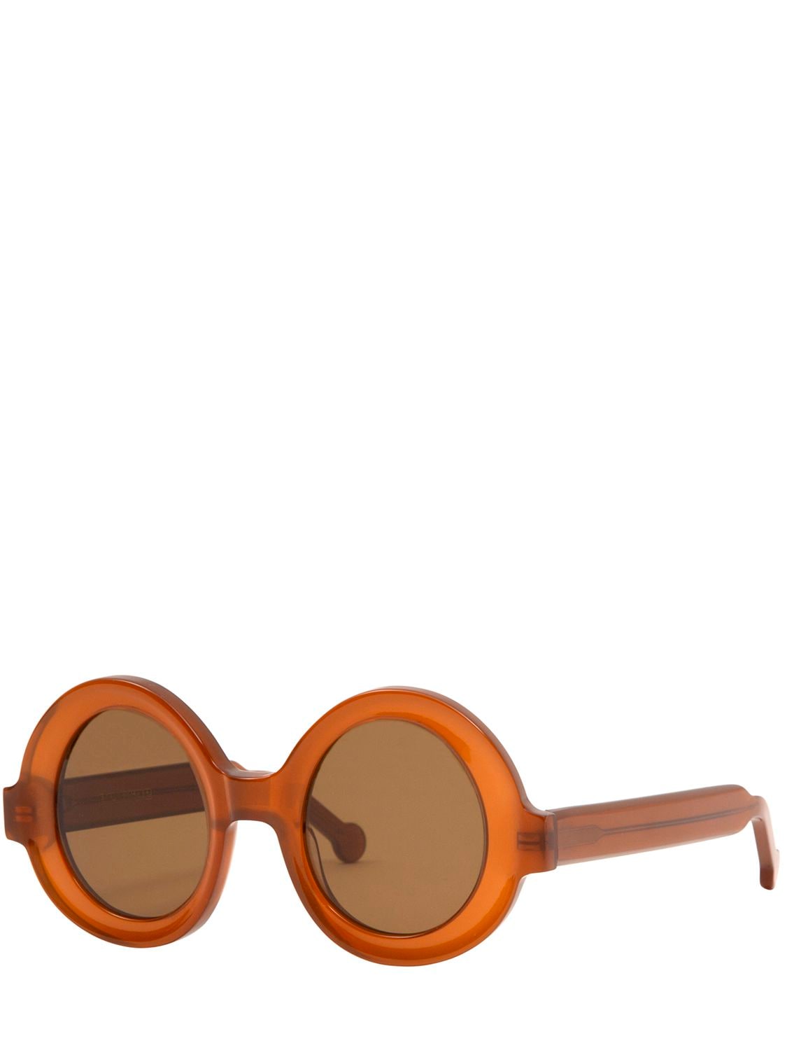 Shop Delarge Unoval Round Acetate Sunglasses In Braun