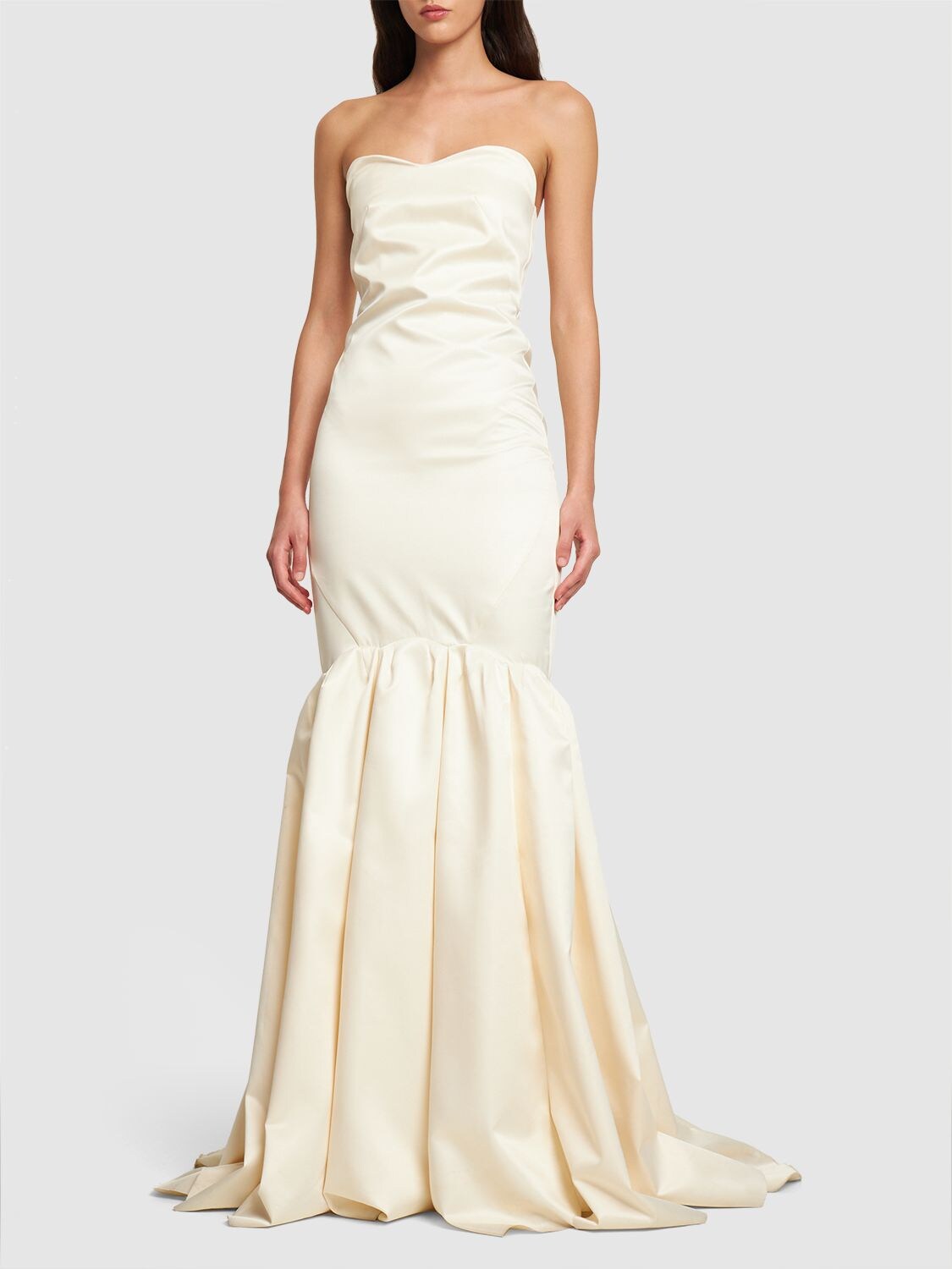 Rotate Strapless Twill Maxi Dress