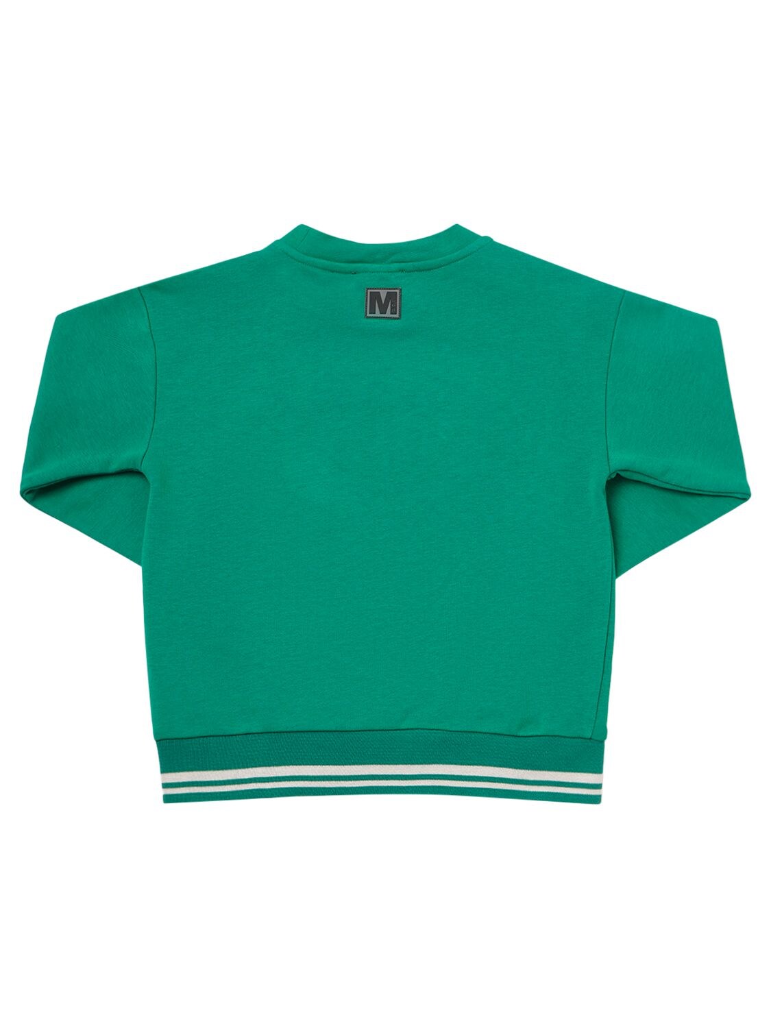 Shop Monnalisa Duffy Duck Print Cotton Sweatshirt In Green