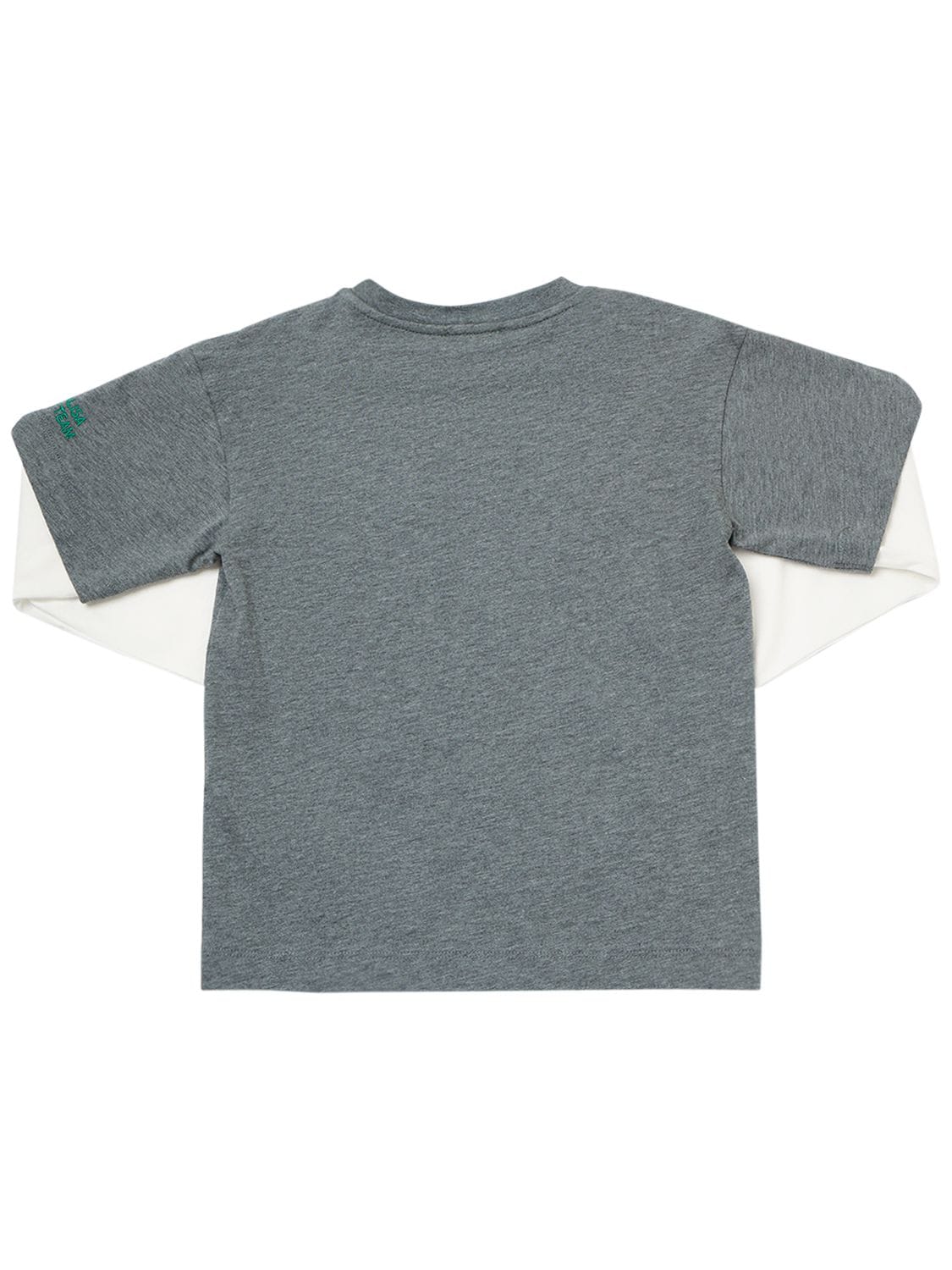 Shop Monnalisa Duffy Duck Print Cotton Jersey T-shirt In Grey,white