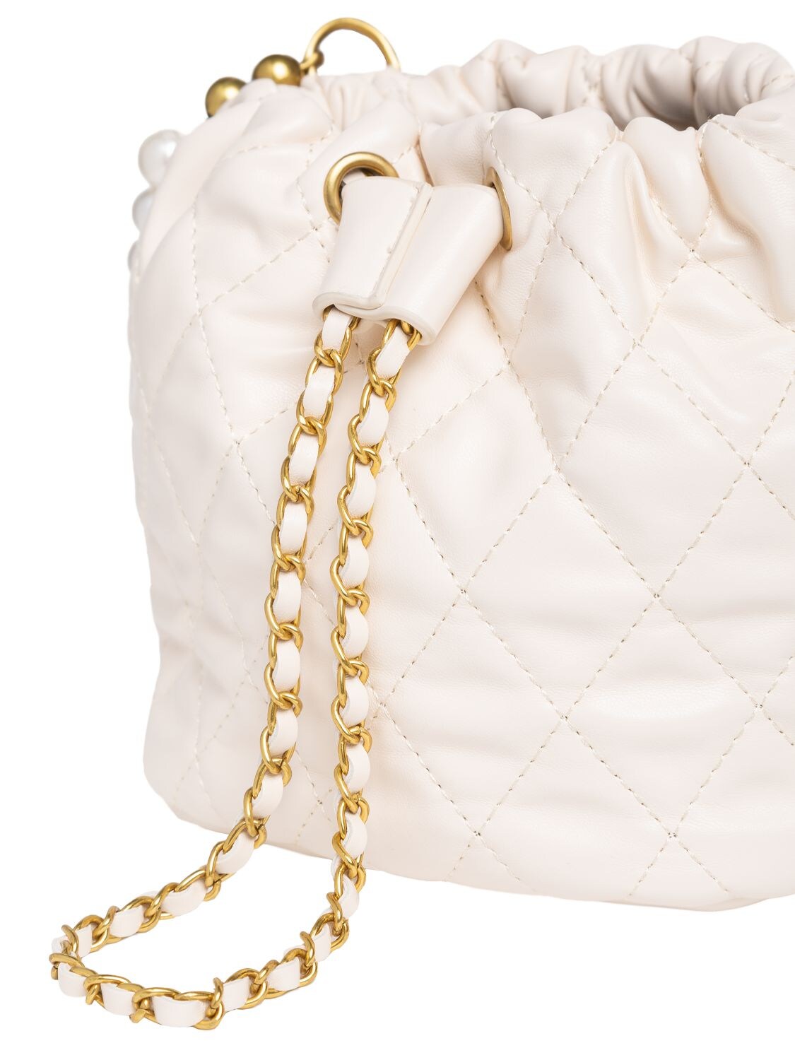 Shop Monnalisa Faux Leather Shoulder Bag In White