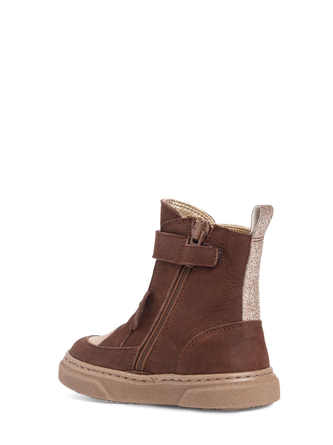 Shop Monnalisa Bear Nubuck Leather Boots In Brown