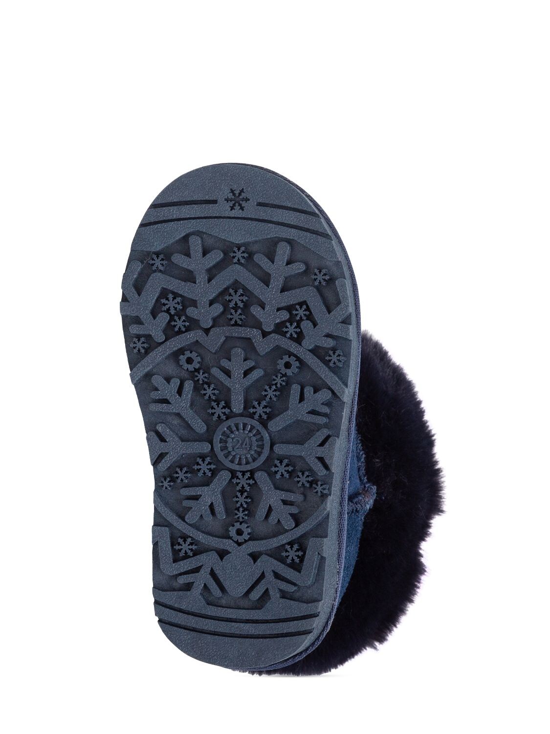 Shop Monnalisa Embellished Leather & Faux Fur Boots In Navy
