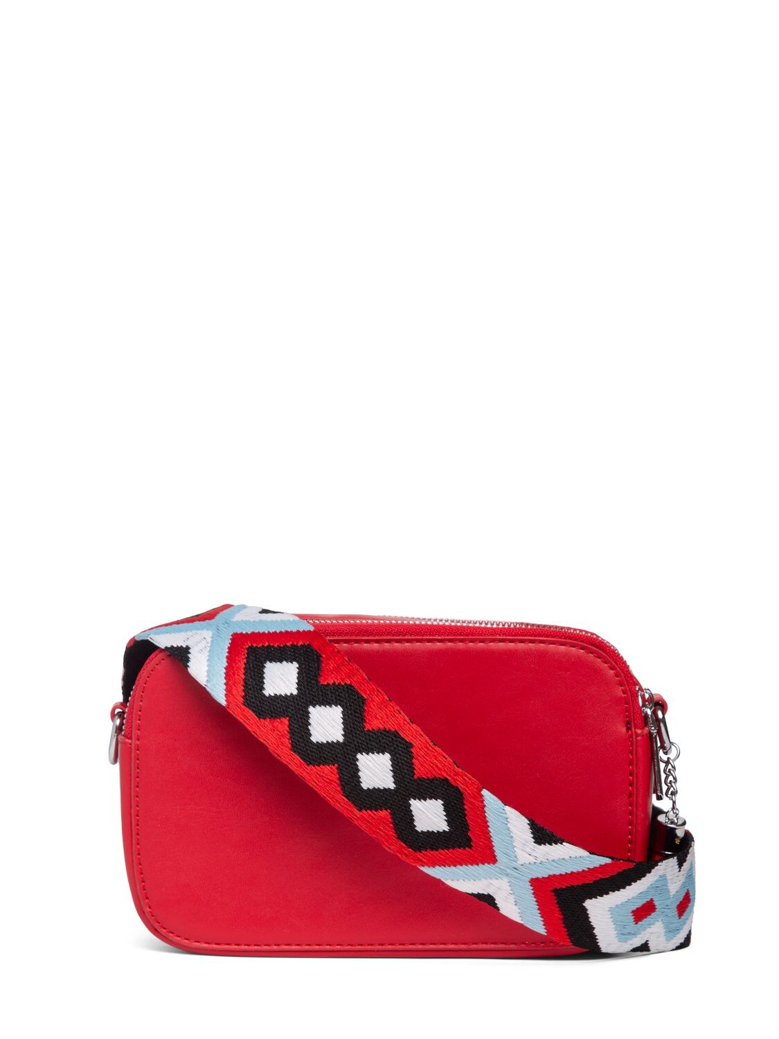 Shop Monnalisa Faux Leather Camera Bag In Red