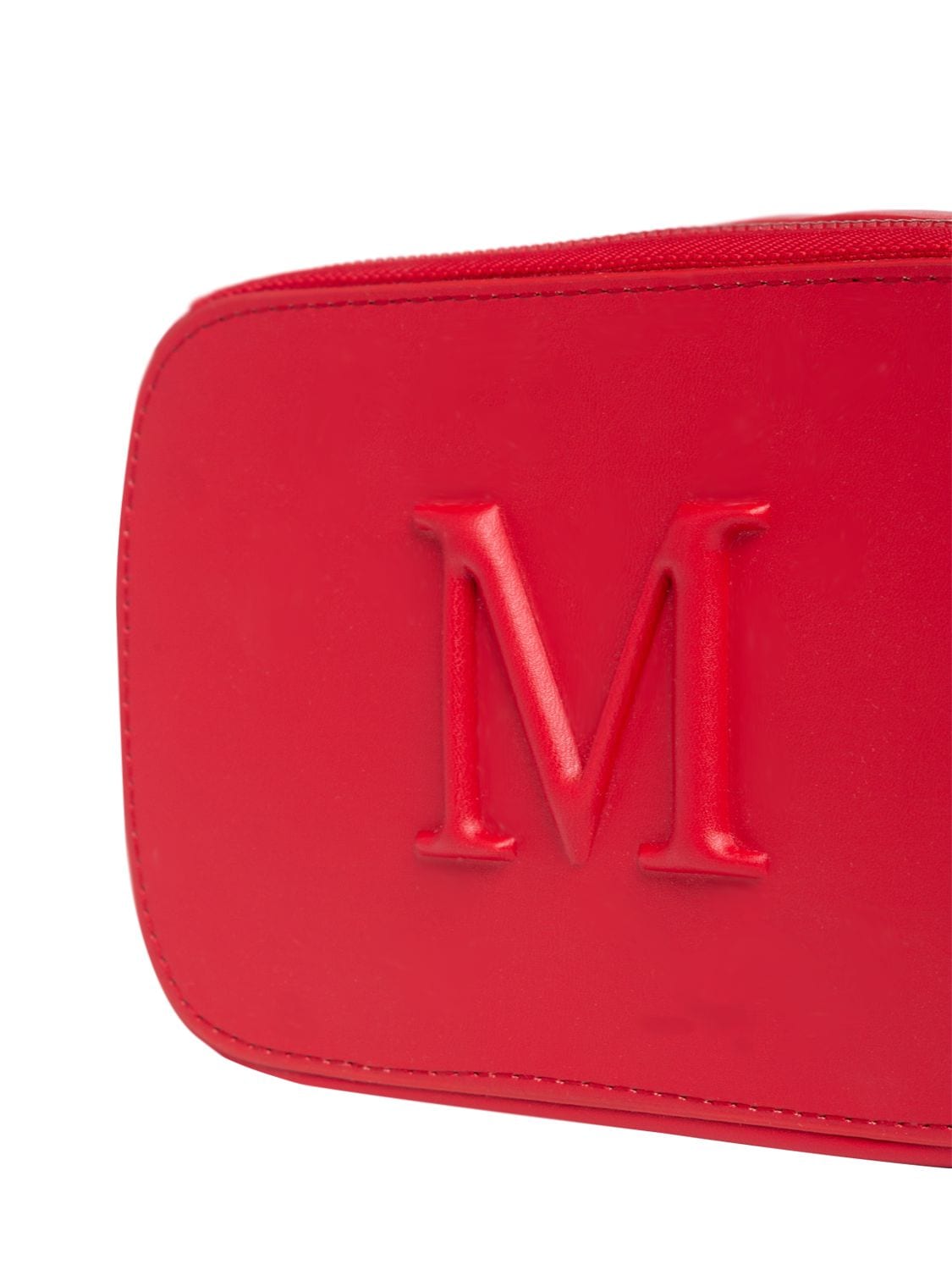 Shop Monnalisa Faux Leather Camera Bag In Red