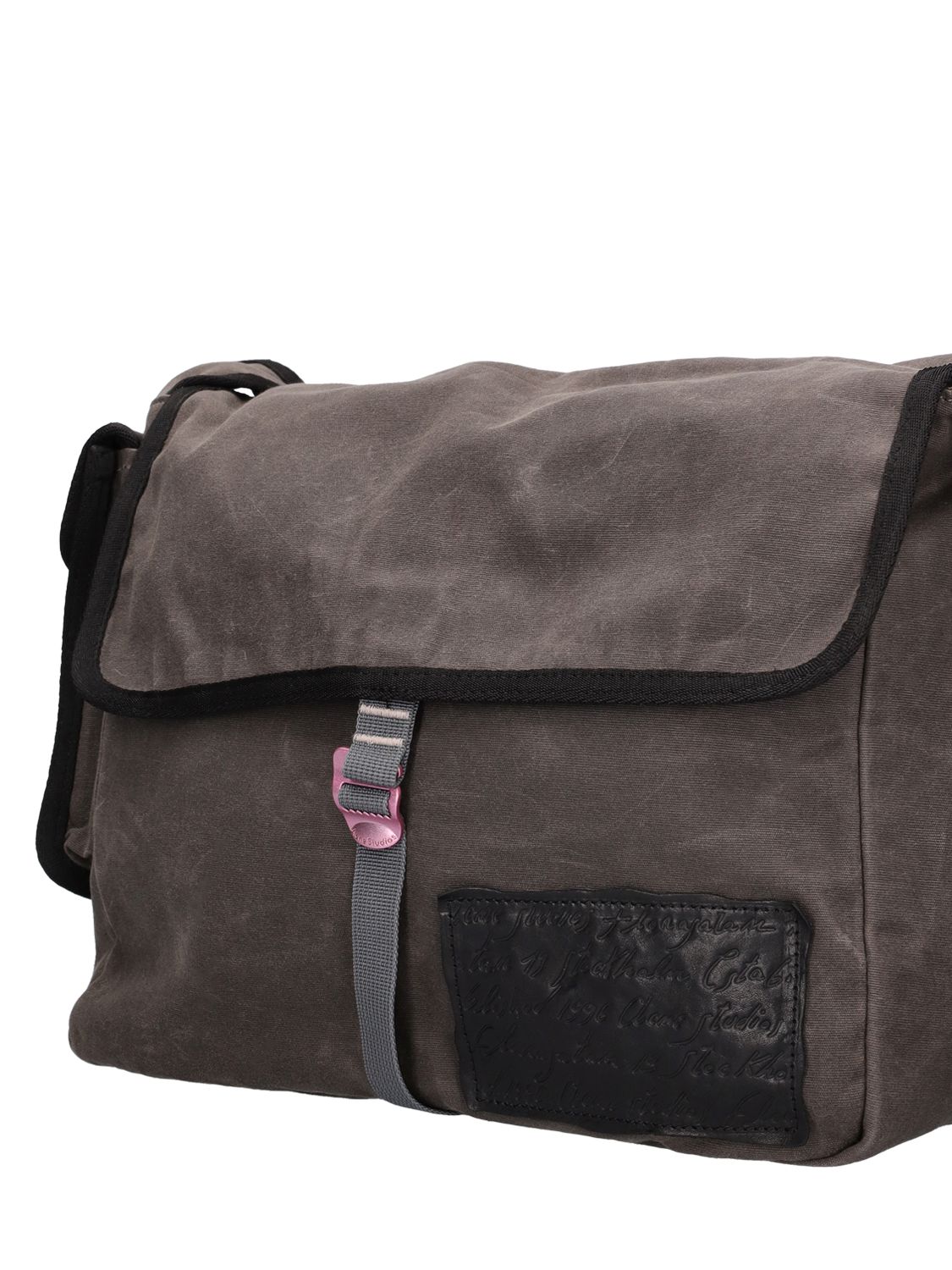 Acne Studios Andemer Waxed Canvas Messenger Bag In Black ModeSens