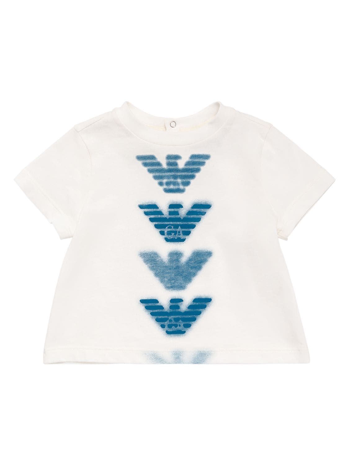 Emporio Armani Kids' Logo Print Cotton Jersey S/s T-shirt In White