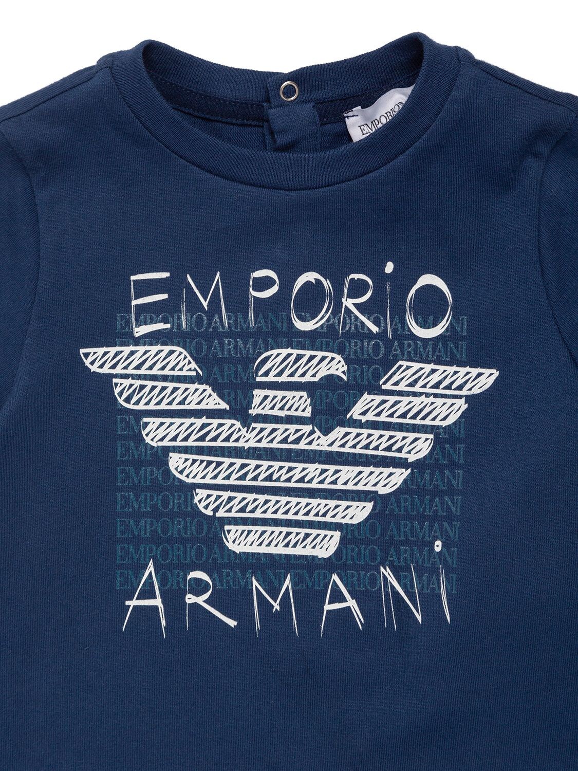 Shop Emporio Armani Set Of 3 Printed Cotton Jersey T-shirts In Multicolor