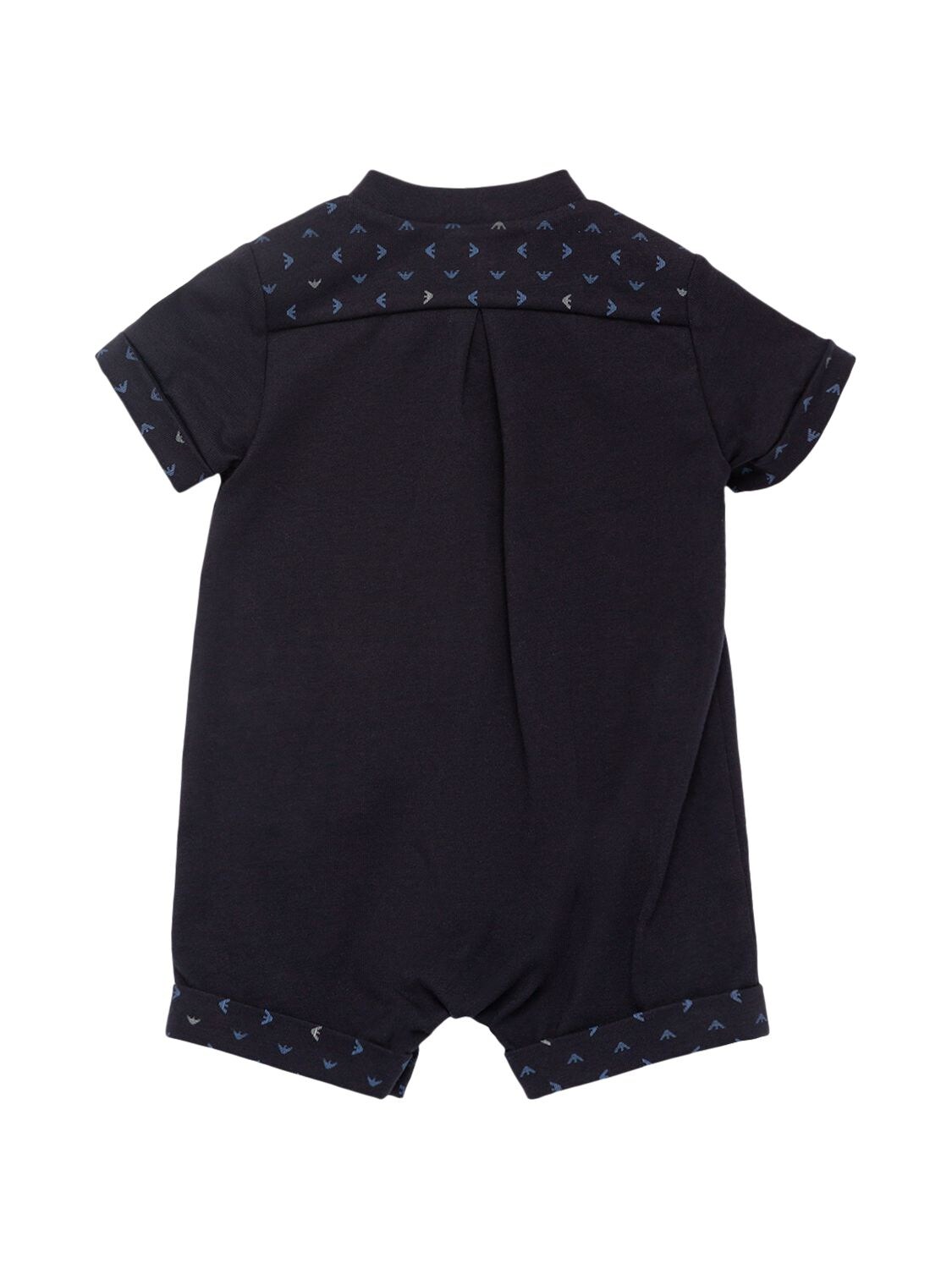 Shop Emporio Armani Logo Printed Cotton Romper & Toy In Navy