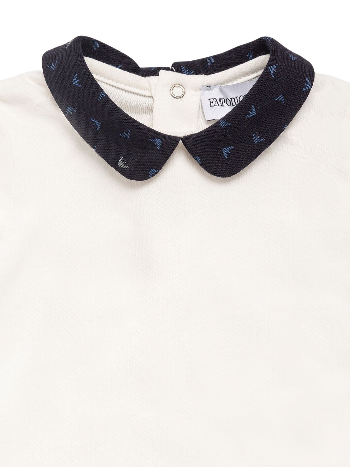 Shop Emporio Armani Cotton T-shirt & Logo Printed Overalls In Navy