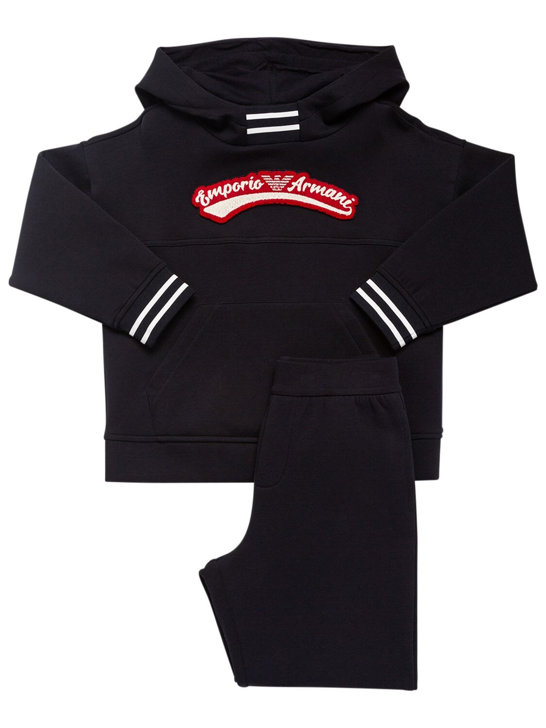 Emporio Armani Kids' Logo Sweatshirt Hoodie & Sweatpants In Navy