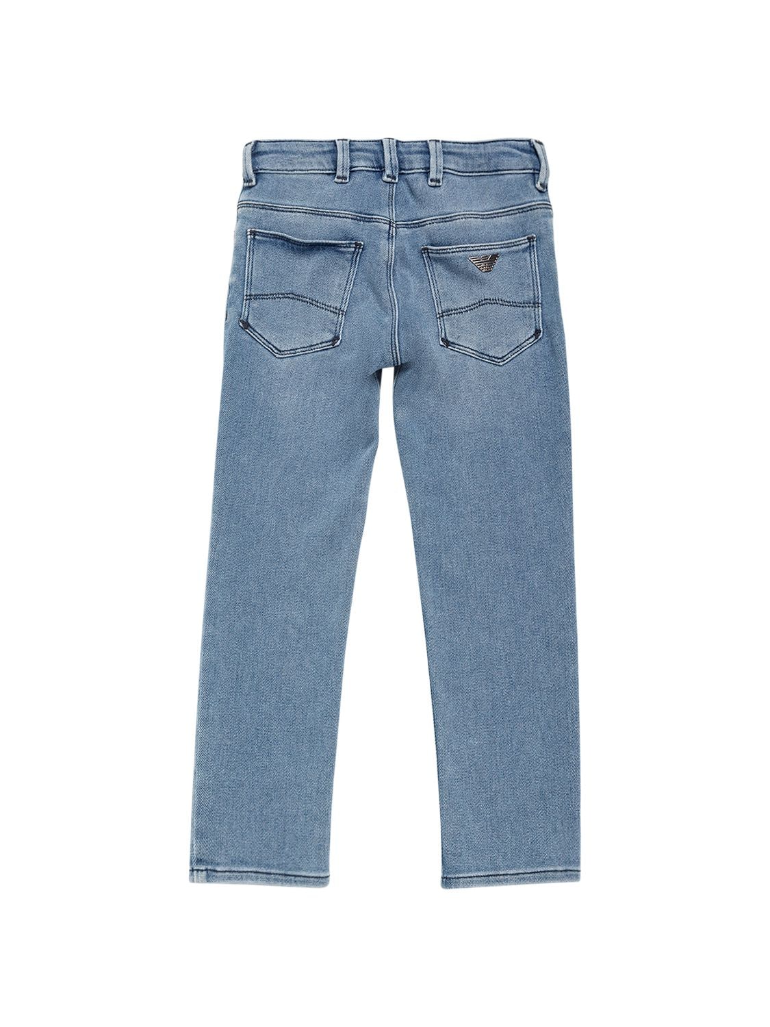 Shop Emporio Armani Slim Washed Cotton Denim Jeans