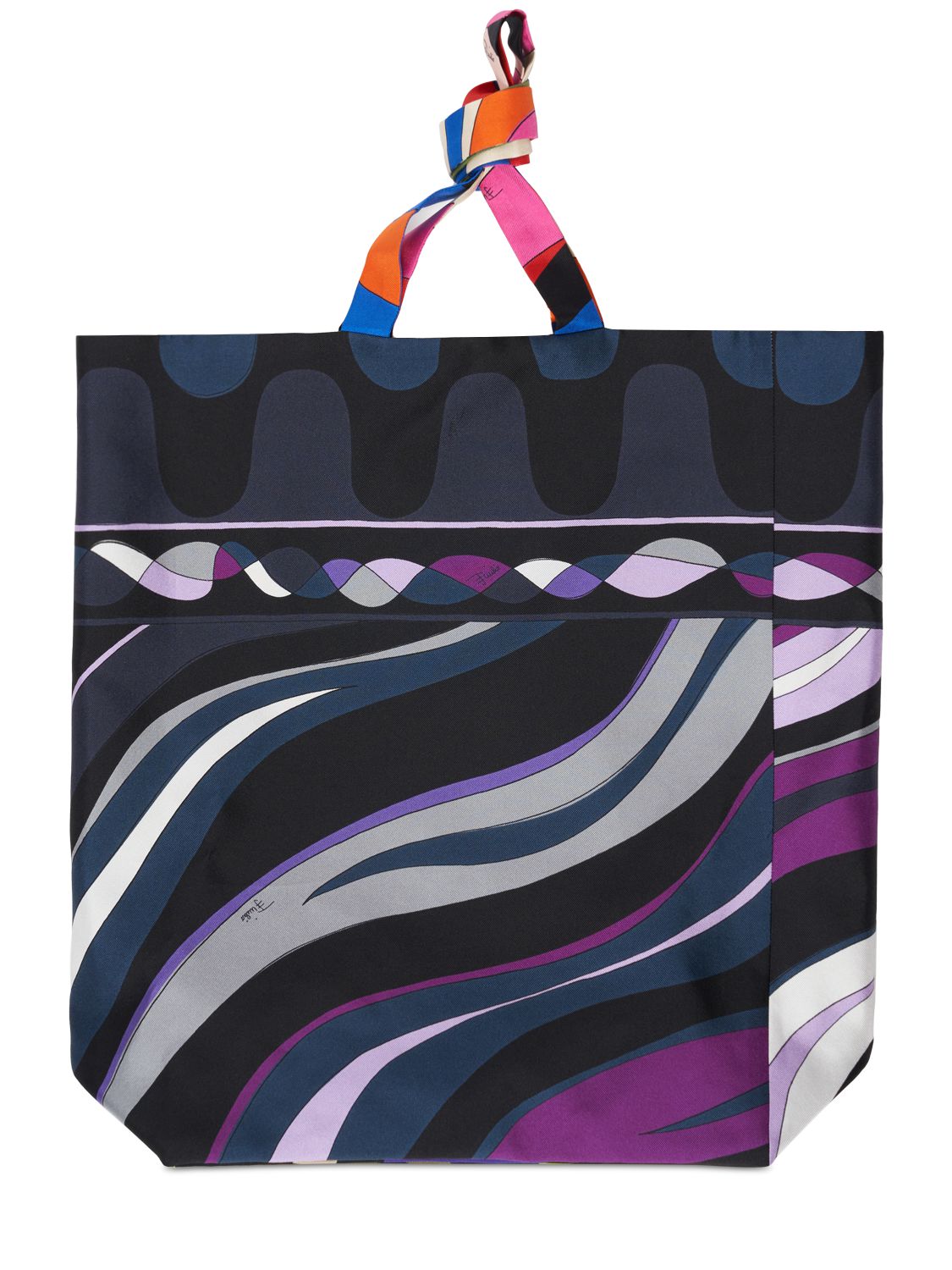 Shop Pucci Gallery Reversible Silk Tote Bag In Multicolor