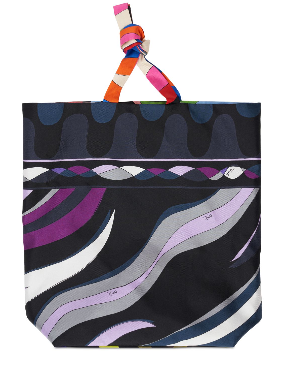 Pucci Gallery Reversible Silk Tote Bag In Multicolor