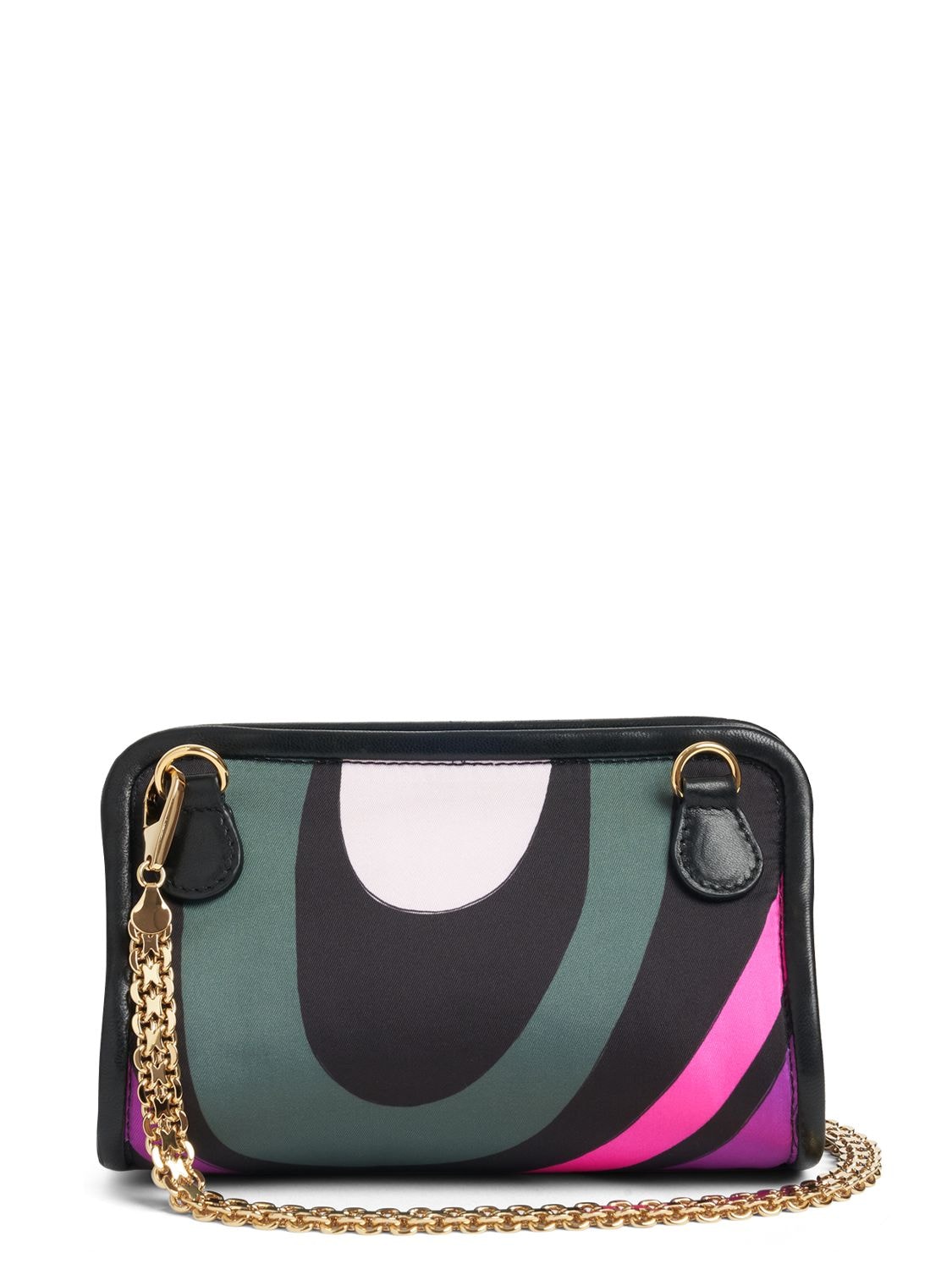 Shop Pucci Printed Twill Binding Pouch In Fuchsia,verde