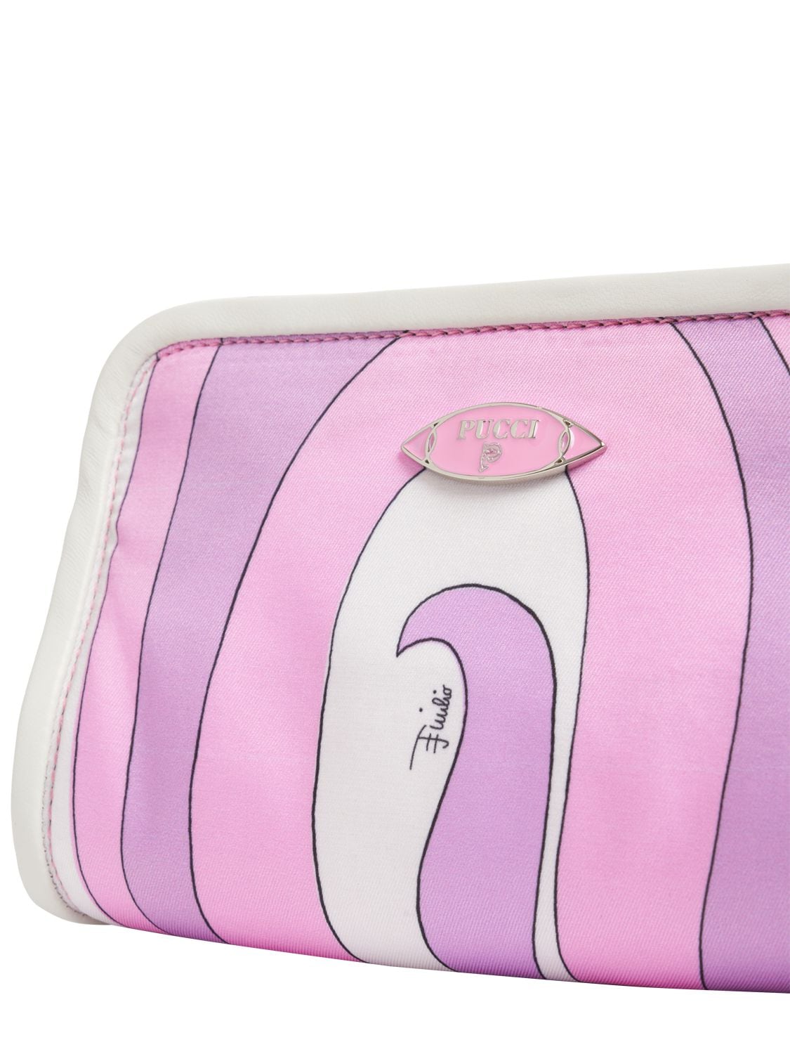 Shop Pucci Printed Twill Binding Pouch In Peonia