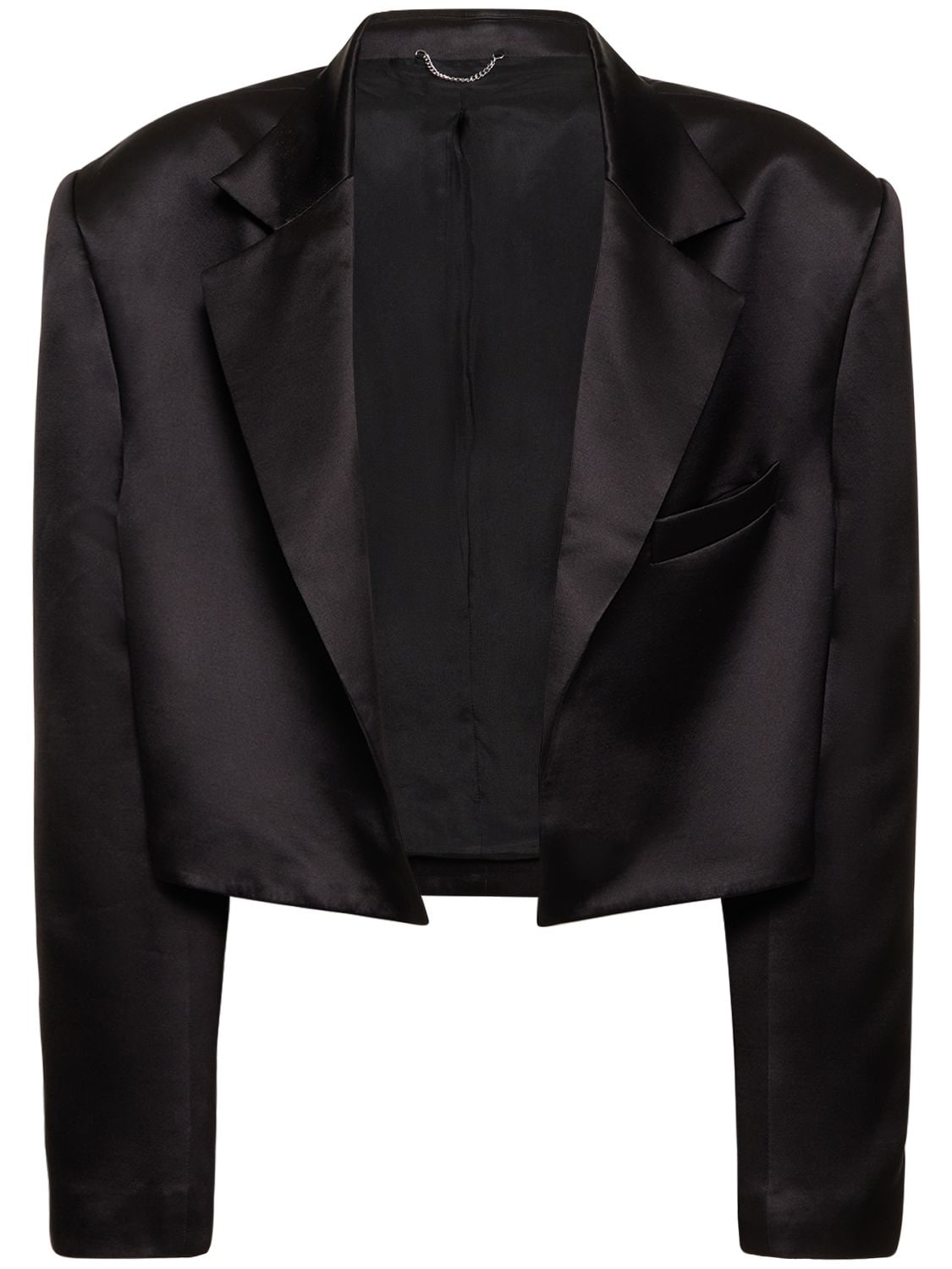 Shop Magda Butrym Lvr Exclusive Silk & Wool Blazer In Black