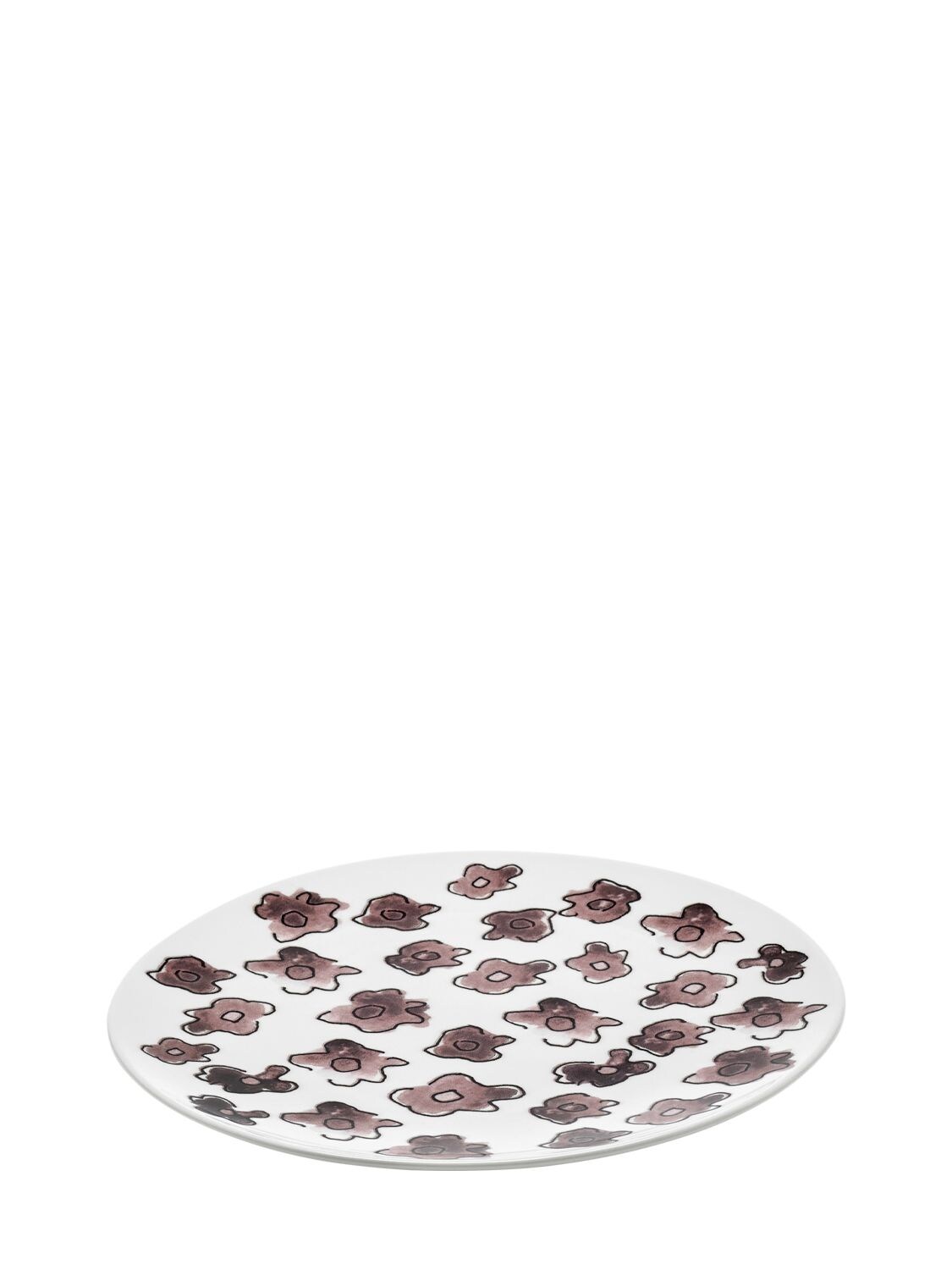 Shop Marni By Serax Set Of 2 Dark Viola Dessert Plates In White,purple