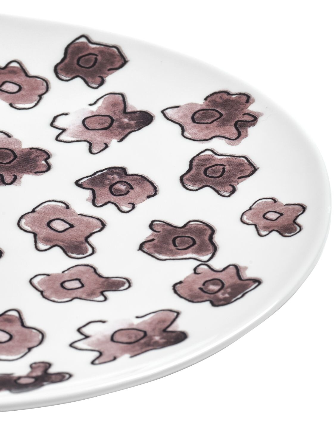 Shop Marni By Serax Set Of 2 Dark Viola Dessert Plates In White,purple