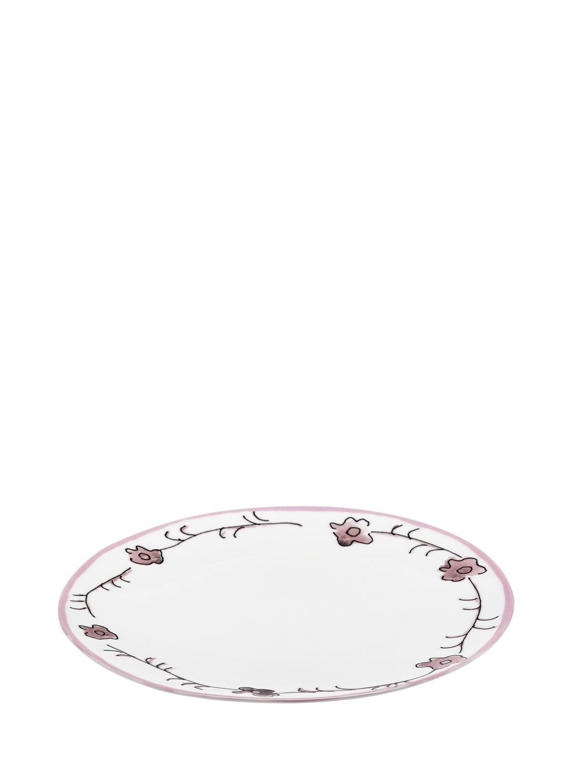 Shop Marni By Serax Set Of 2 Dark Viola Plates In White,pink
