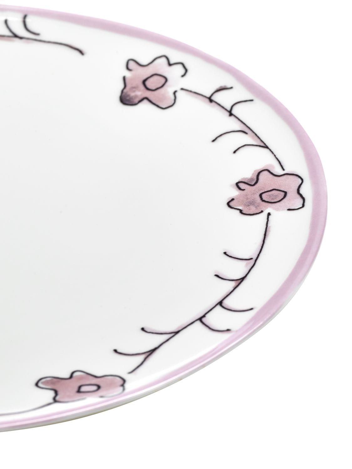 Shop Marni By Serax Set Of 2 Dark Viola Plates In White,pink