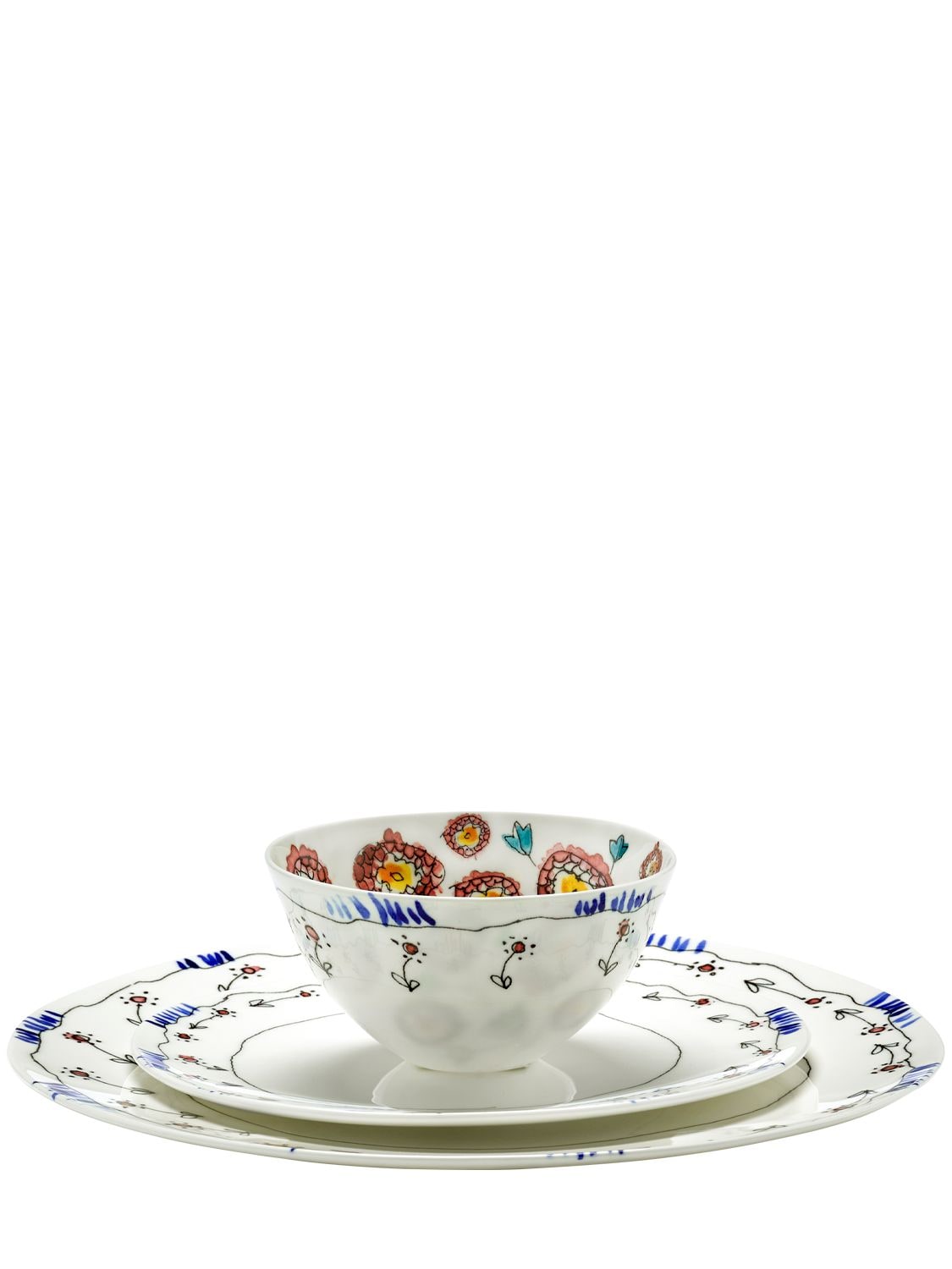 Shop Marni By Serax Set Of 2 Anemone Milk Serving Bowls In White